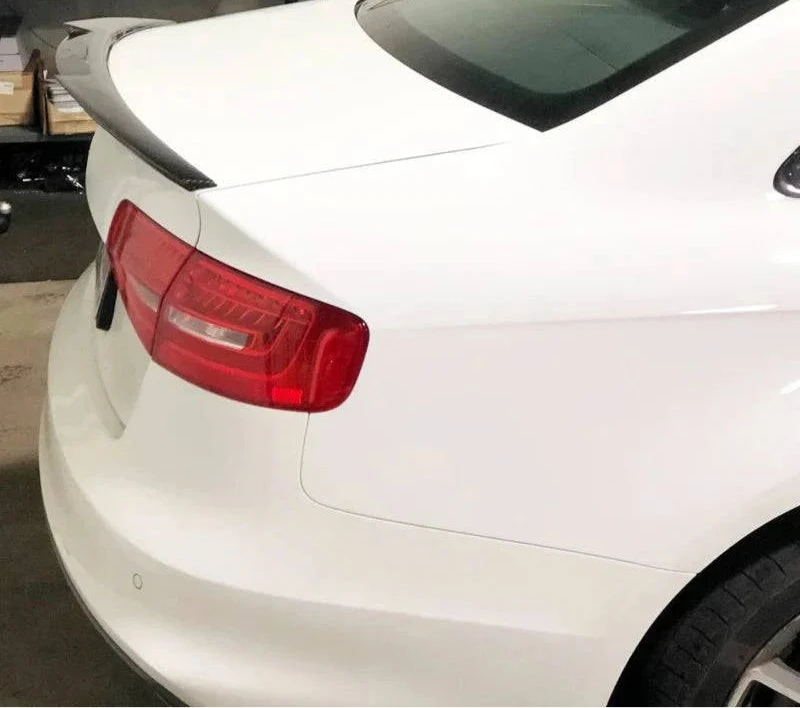 2017-2023 Audi A4/S4 Sedan V-Style Trunk Spoiler - Carbon Fiber or Glossy Black - Enhance Your Car's Sporty Look for Street Racing & Car Shows