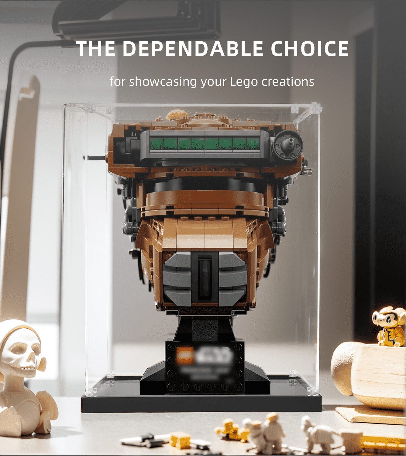 LEGO Star Wars Princess Leia (Boushh) Helmet 75351 Display Case - Premium Acrylic Showcase for Collectible LEGO Sets - Perfect for Home Decor, Office Display & Gift for Star Wars Fans