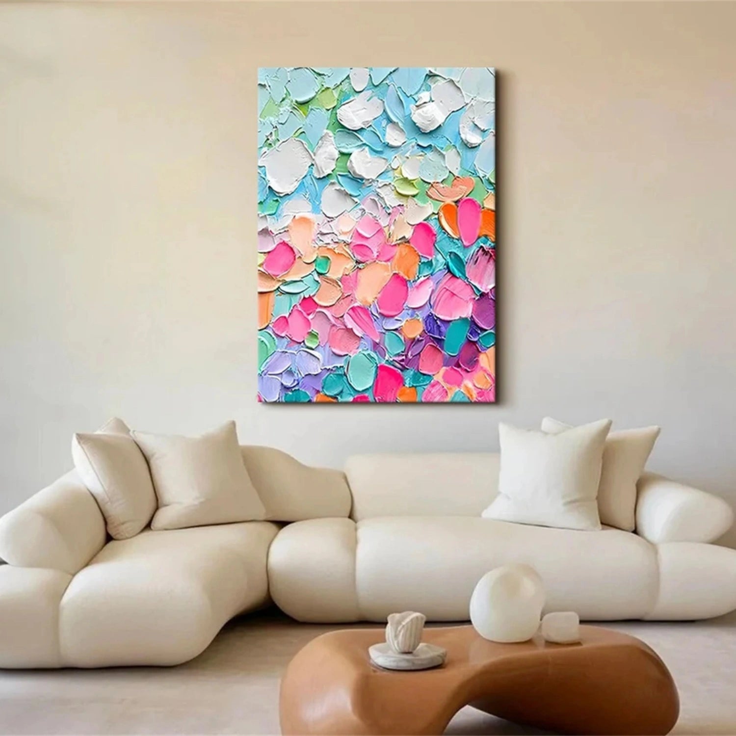 Flower and Tree Painting #FT165 - Handmade Canvas Art for Home Decor, Living Room, Bedroom & Office Wall Art