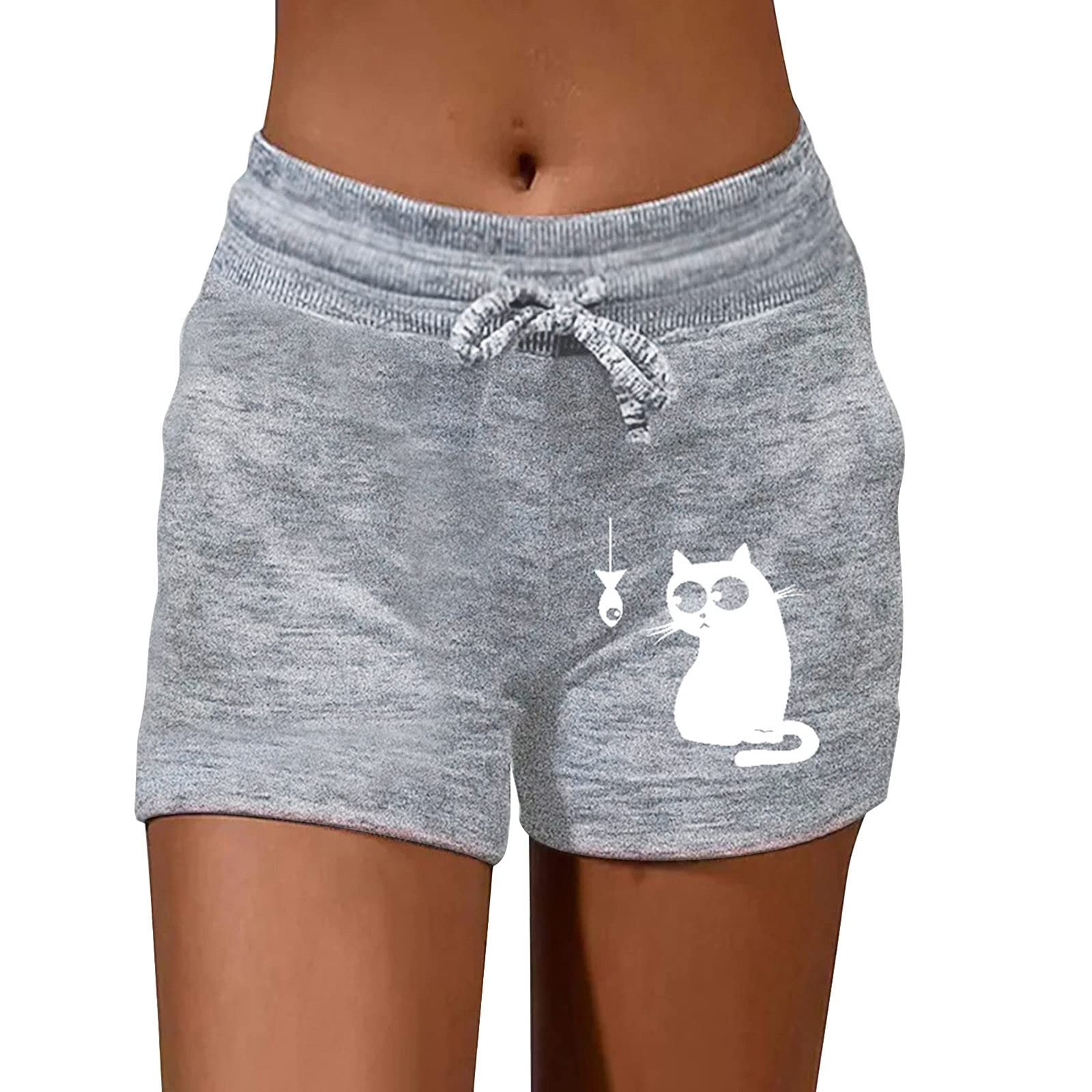 Fankle Women's Lounge Shorts - Soft Printed Pajama Shorts with Pockets & Adjustable Drawstring - Comfy Sleepwear & Loungewear for Relaxing at Home or Yoga