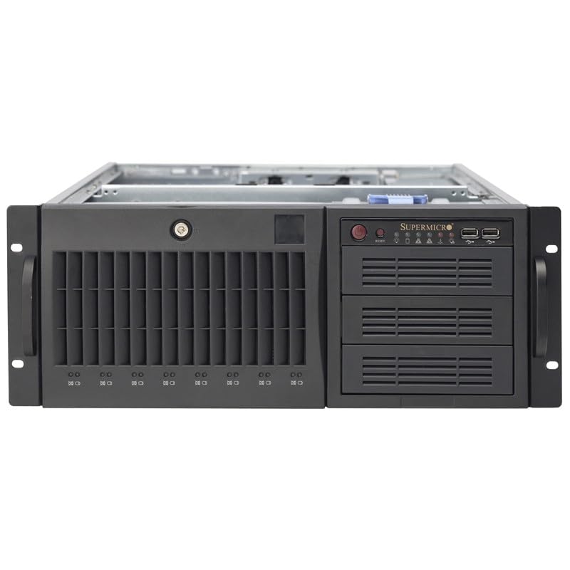 Supermicro SuperChassis 743AC-668B 4U Tower Server Case - 668W Black Metal Chassis for ATX/EATX/Micro-ATX Motherboards | Perfect for Home Servers, Data Centers & Enterprise Computing