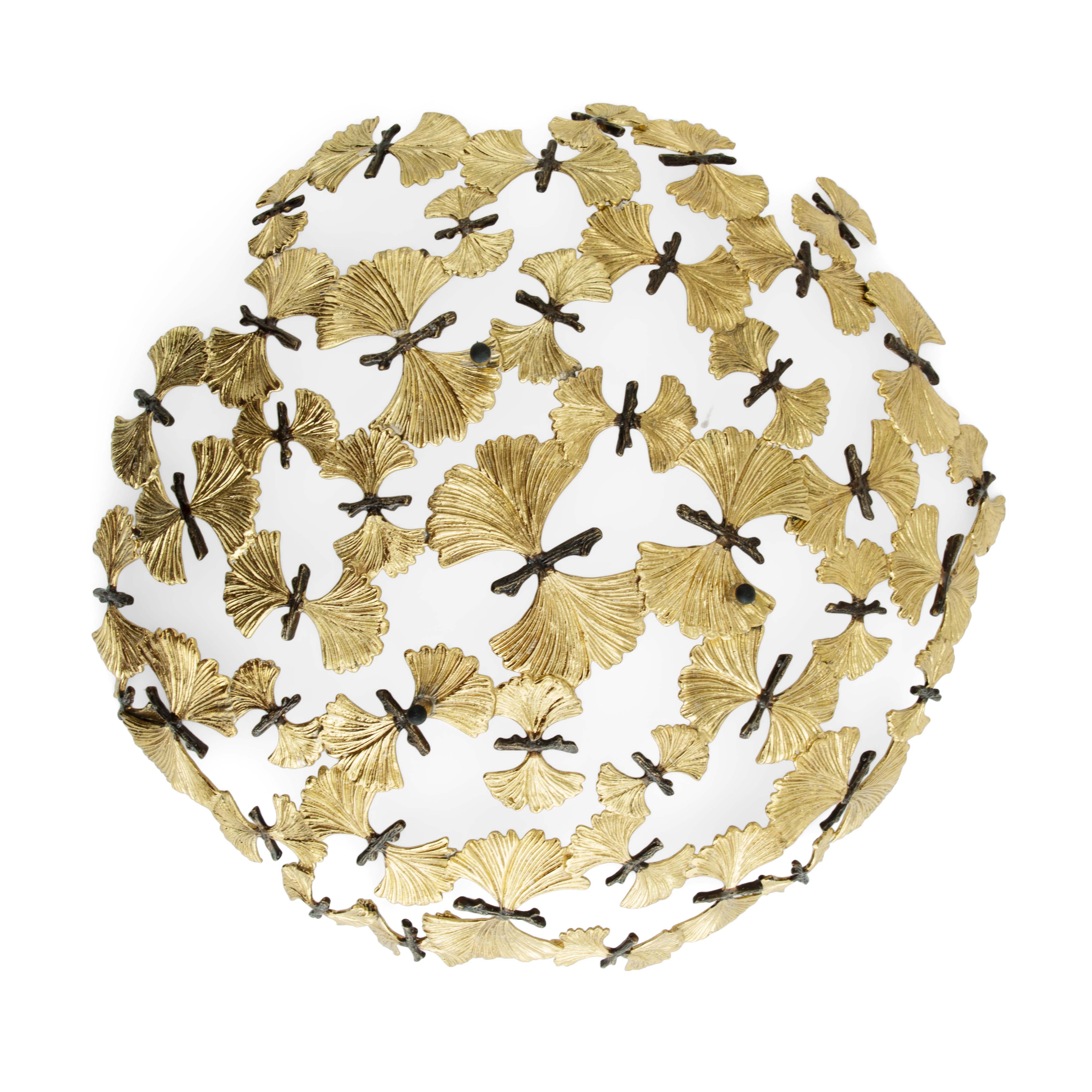 Elegant Butterfly Ginkgo Leaf Ceramic Centerpiece Bowl - Handcrafted Decorative Serving Dish for Dining Table, Wedding, Party Decor & Home Decor