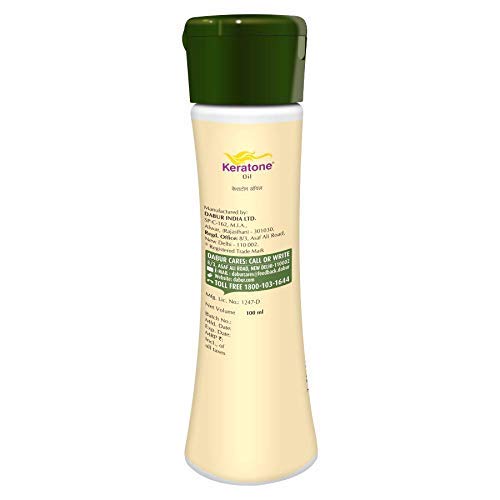 Dabur Keratone Ayurvedic Hair Oil 100ml - Natural Hair Nourishment & Revitalization Treatment | Controls Dandruff & Maintains Hair Color | For Dry, Damaged Hair & Scalp Care | Daily Hair Growth Solution