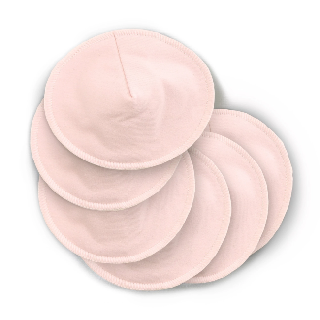 Organic Cotton Nursing Pads for Breastfeeding Moms - 6 Pack, Soft & Absorbent, Pink - Perfect for Comfortable & Discreet Leak Protection at Home or Work