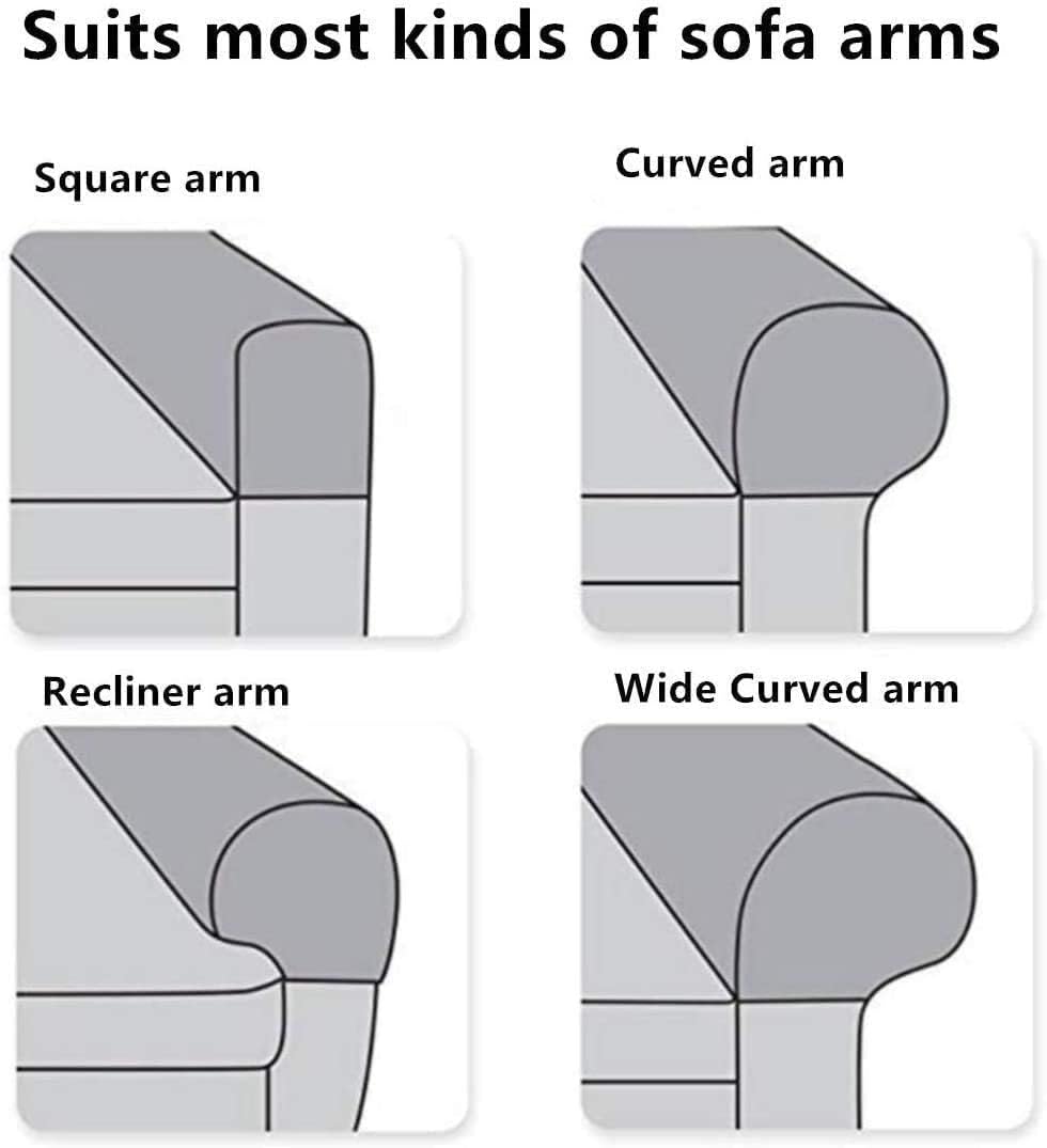 Premium Stretch Armrest Covers - Breathable Spandex Fabric Sofa Arm Protectors (2 Pack, Black) | Fits Recliners, Chairs & Couches | Home & Office Furniture Protection