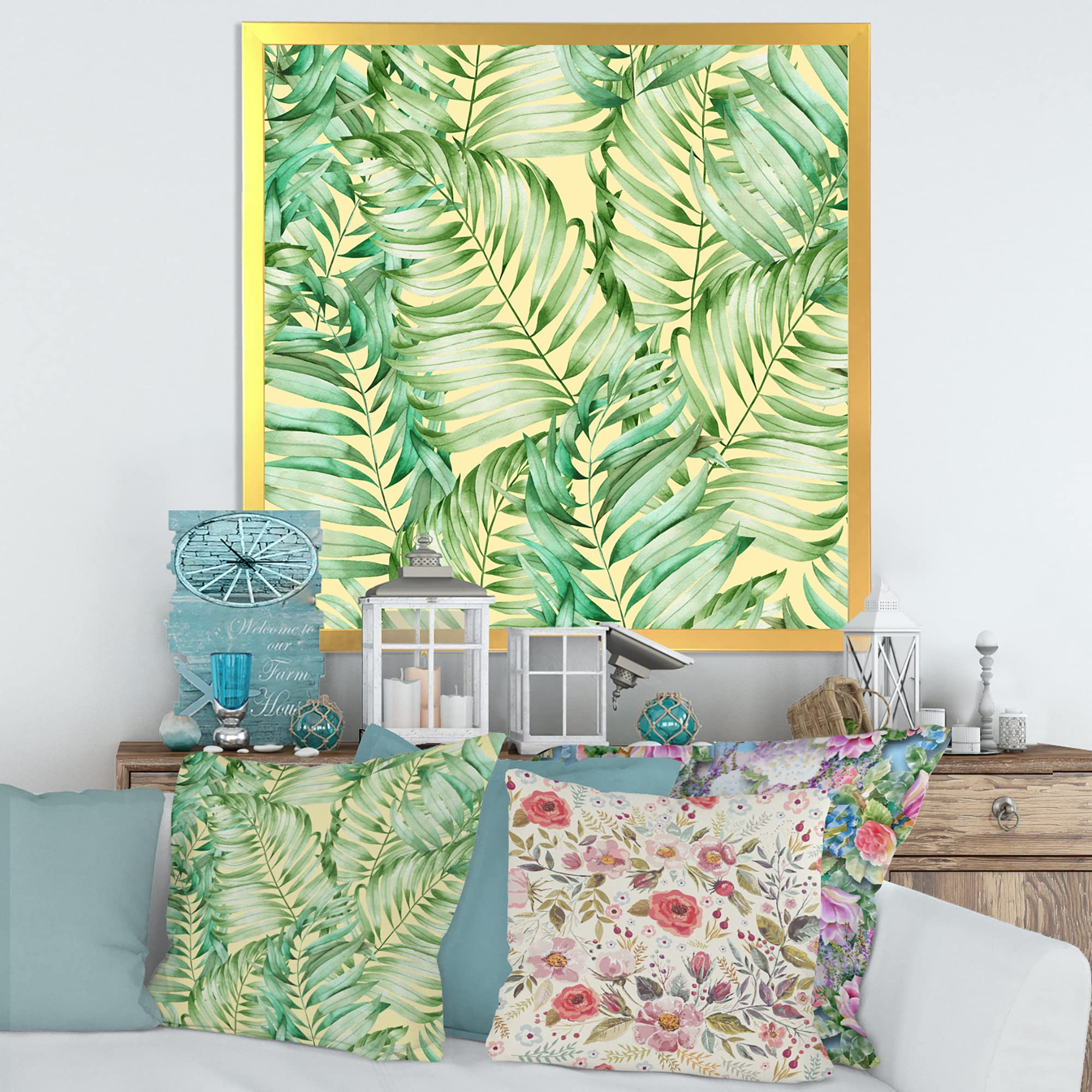 Tropical Monstera Leaf Framed Wall Art - Modern Botanical Decor for Living Room, Bedroom & Office - Perfect for Home & Office Decor