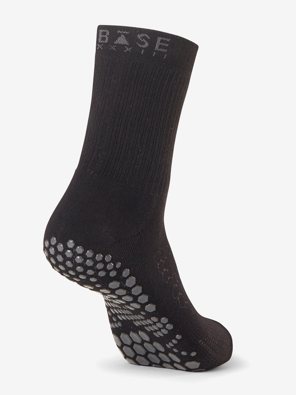 Base 33 Crew Grip Socks - Non-Slip Workout Socks for Men & Women - Perfect for Yoga, Pilates, Barre & Gym - Black