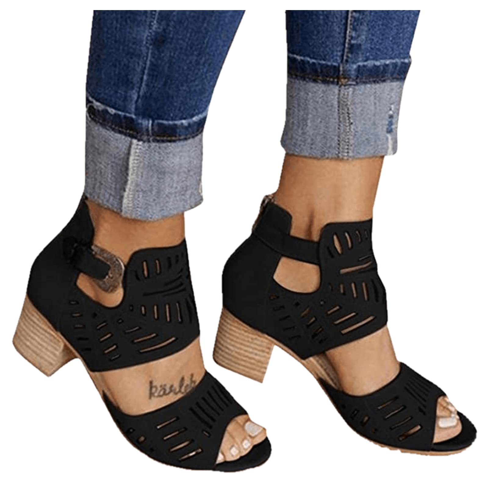 Women's Wedge Sandals with Ankle Strap - Open Toe Dressy Summer Platform Sandals for Beach, Party & Casual Wear