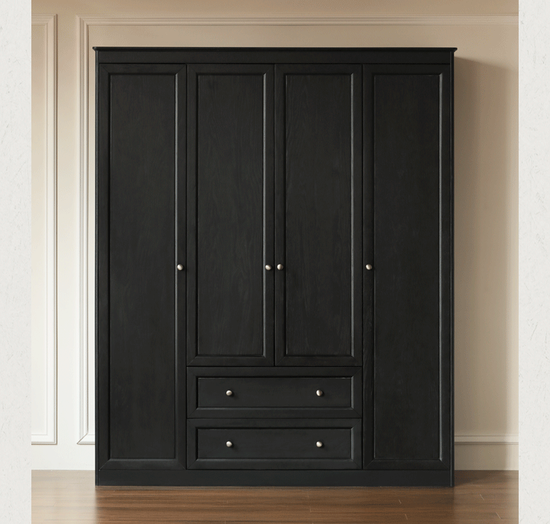 Solid Oak Wood American Style Open Door Wardrobe - Spacious Closet Organizer for Bedroom, Living Room & Walk-In Closets