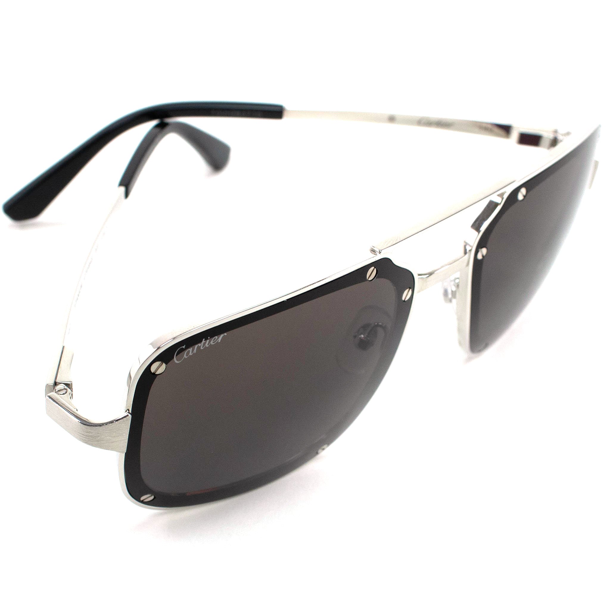 Cartier Eyewear CT0195S 001 Santos De Cartier Sunglasses - Luxury Designer Sunglasses for Men & Women - Perfect for Outdoor Activities, Travel & Fashion Statements