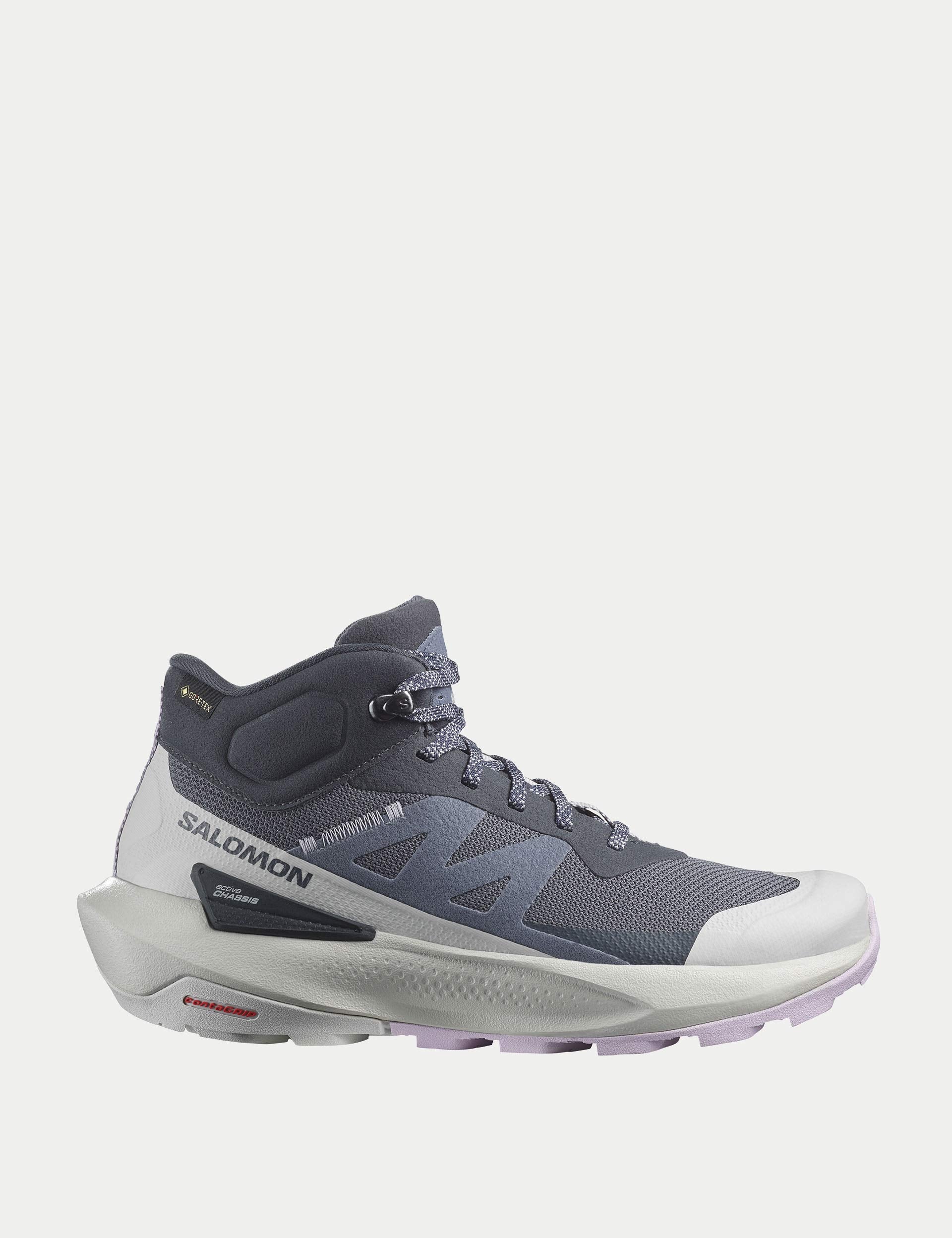 Elixir Activ Mid Gore-Tex Waterproof Hiking Boots for Women - India Ink/Glacier Gray/Orchid Petal - Perfect for Outdoor Adventures & Trail Running