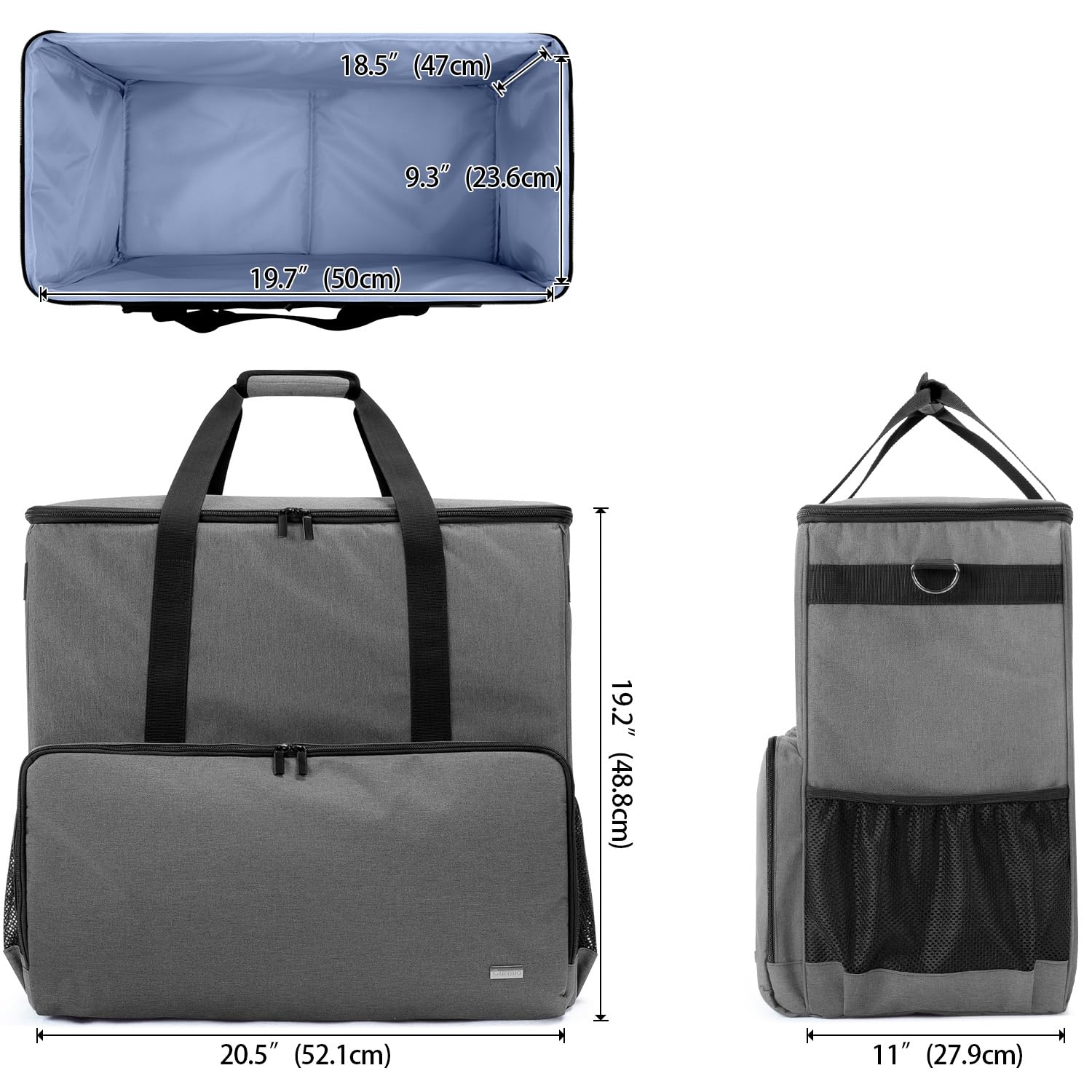 CURMIO Grey Desktop Computer Travel Bag - Durable Carrying Case for PC Tower, Keyboard, Cables & Mouse | Perfect for Office, Gaming Setup & LAN Parties