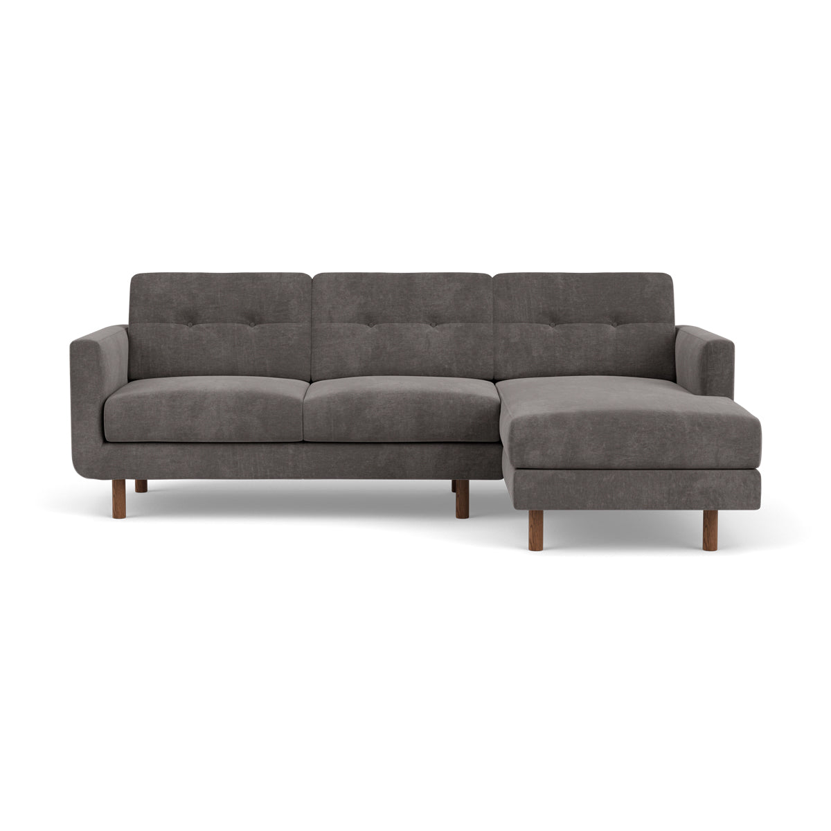 Conrad Fabric Right Chaise Sofa - Modern Sectional Couch for Living Room, Lounge & Home Theater - Comfortable Upholstered Furniture with Chaise Lounge