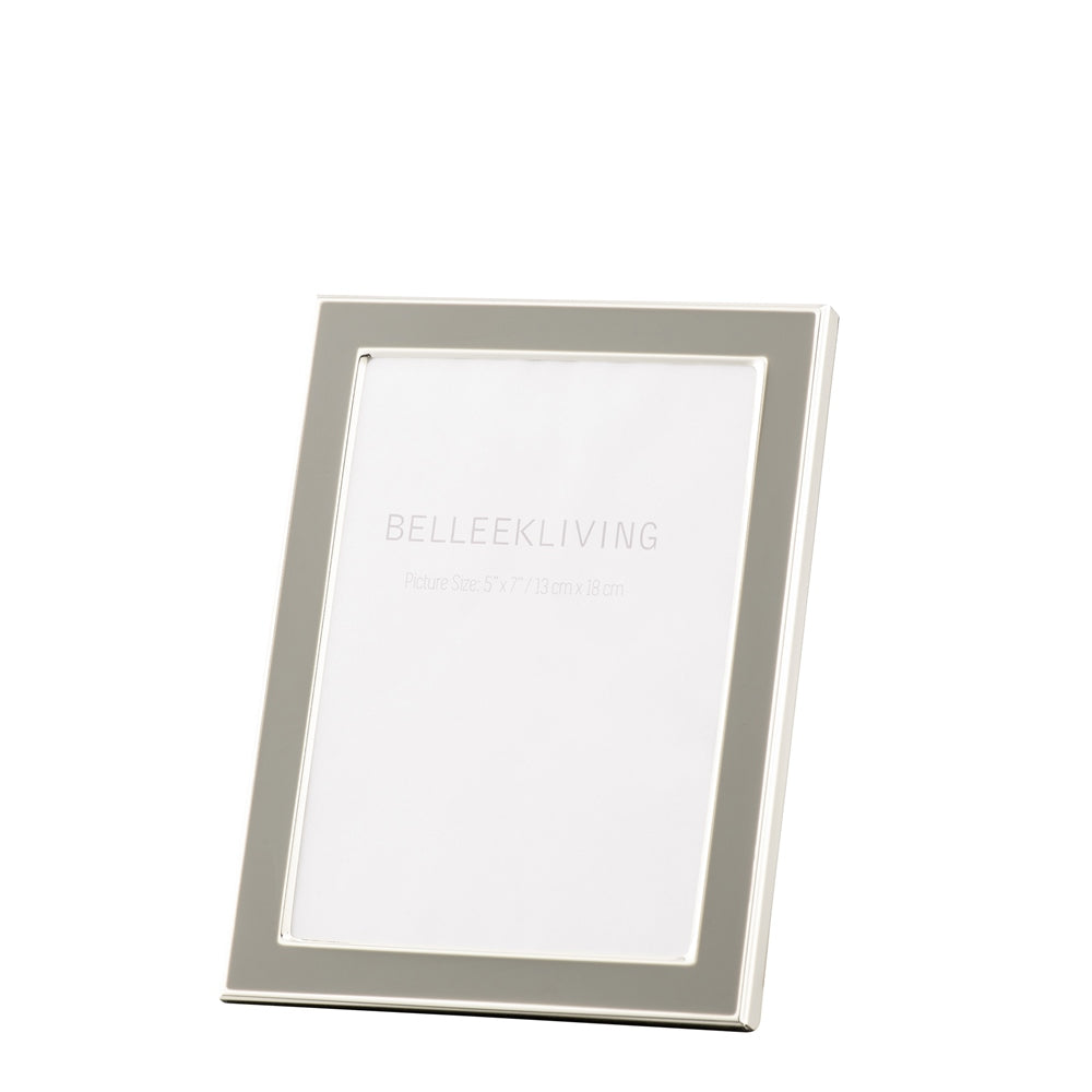 Belleek Living Grey Picture Frame 5x7 Inches - Elegant Photo Display for Home, Office & Gifts | Perfect for Wall Decor, Tabletop & Wedding Photos