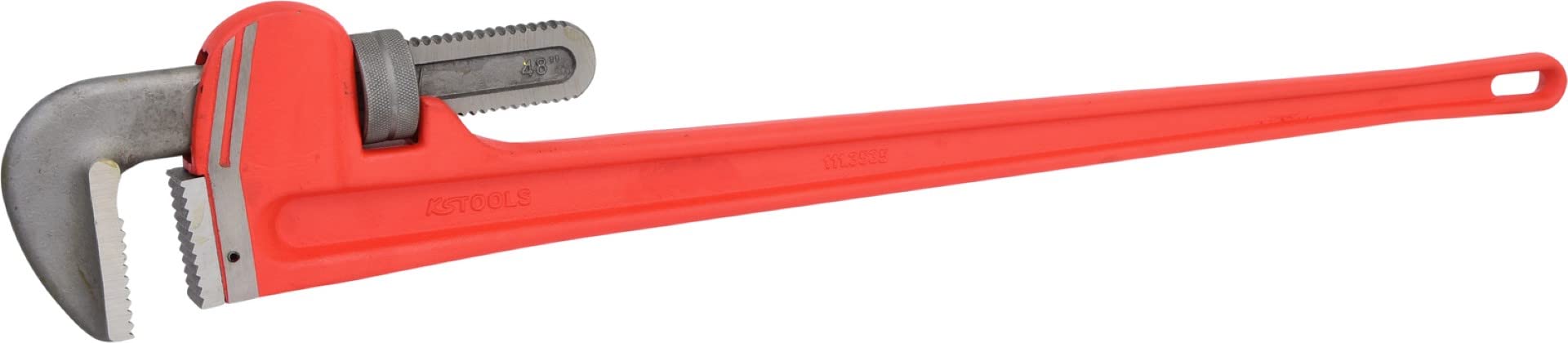 KS TOOLS 1200mm Heavy Duty Cast Iron Pipe Wrench with Comfort Grip - Ideal for Plumbing Repairs, Pipe Fittings, and DIY Home Improvement Projects