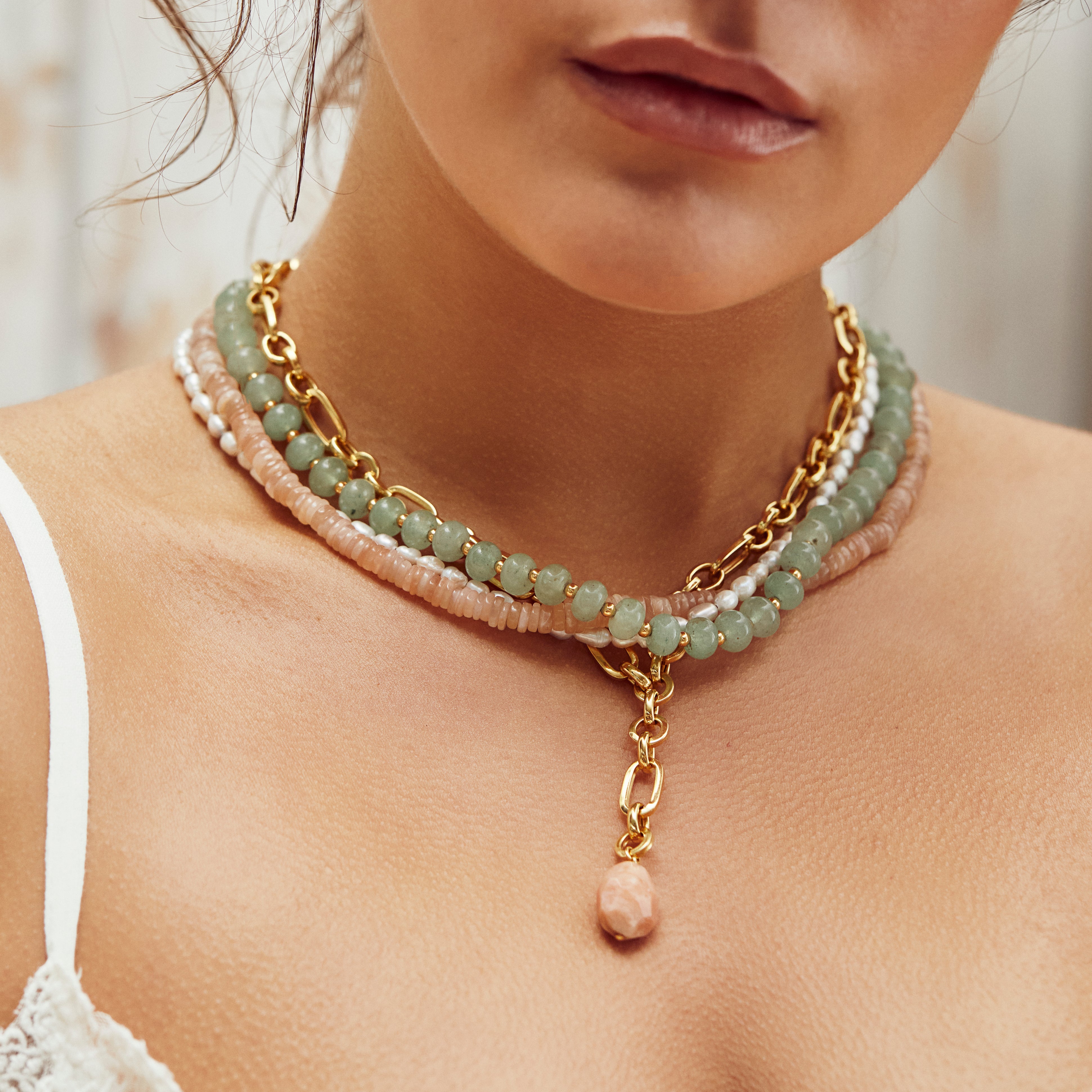Elegant Jade Beaded Necklace for Women - Natural Stone Jewelry for Meditation, Yoga & Spiritual Healing | Perfect Gift for Birthday, Anniversary & Special Occasions