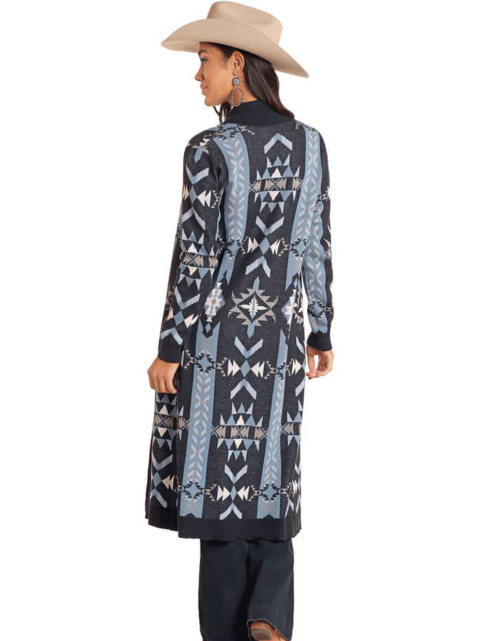 Panhandle LW95T04651 Women's Open Front Duster Cardigan Sweater - Navy Blue Long Lightweight Cover-Up for Casual Outfits & Layering