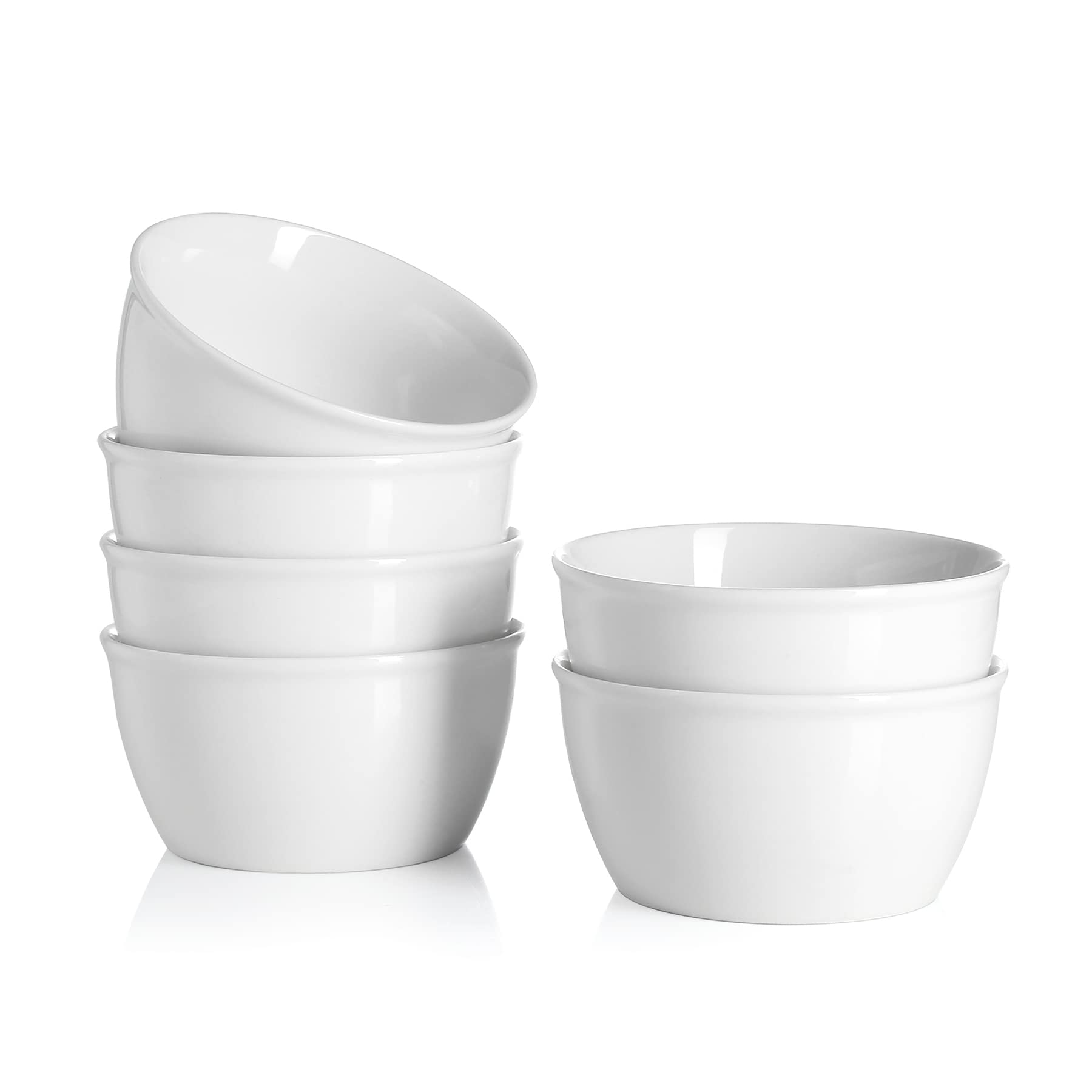 Onniyor 6-Piece Ceramic Cereal Bowl Set - 10oz Ramekins for Oatmeal, Desserts, Soup, Pasta & Salad - Versatile Kitchen Serving Bowls for Dipping, Rice & More (White) - Perfect for Breakfast, Dining & Entertaining