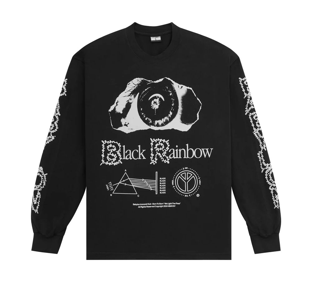 Black Rainbow Long Sleeve T-Shirt for Men & Women - Stylish Casual Wear for Everyday Outfits & Street Fashion