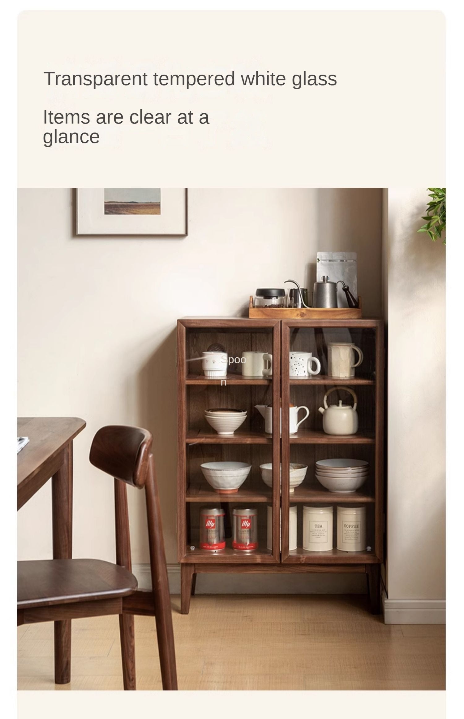 Solid Wood Black Walnut and Ash Dining Sideboard - Rustic Kitchen Buffet for Dining Room Storage and Serving - Perfect for Farmhouse, Modern & Traditional Home Decor