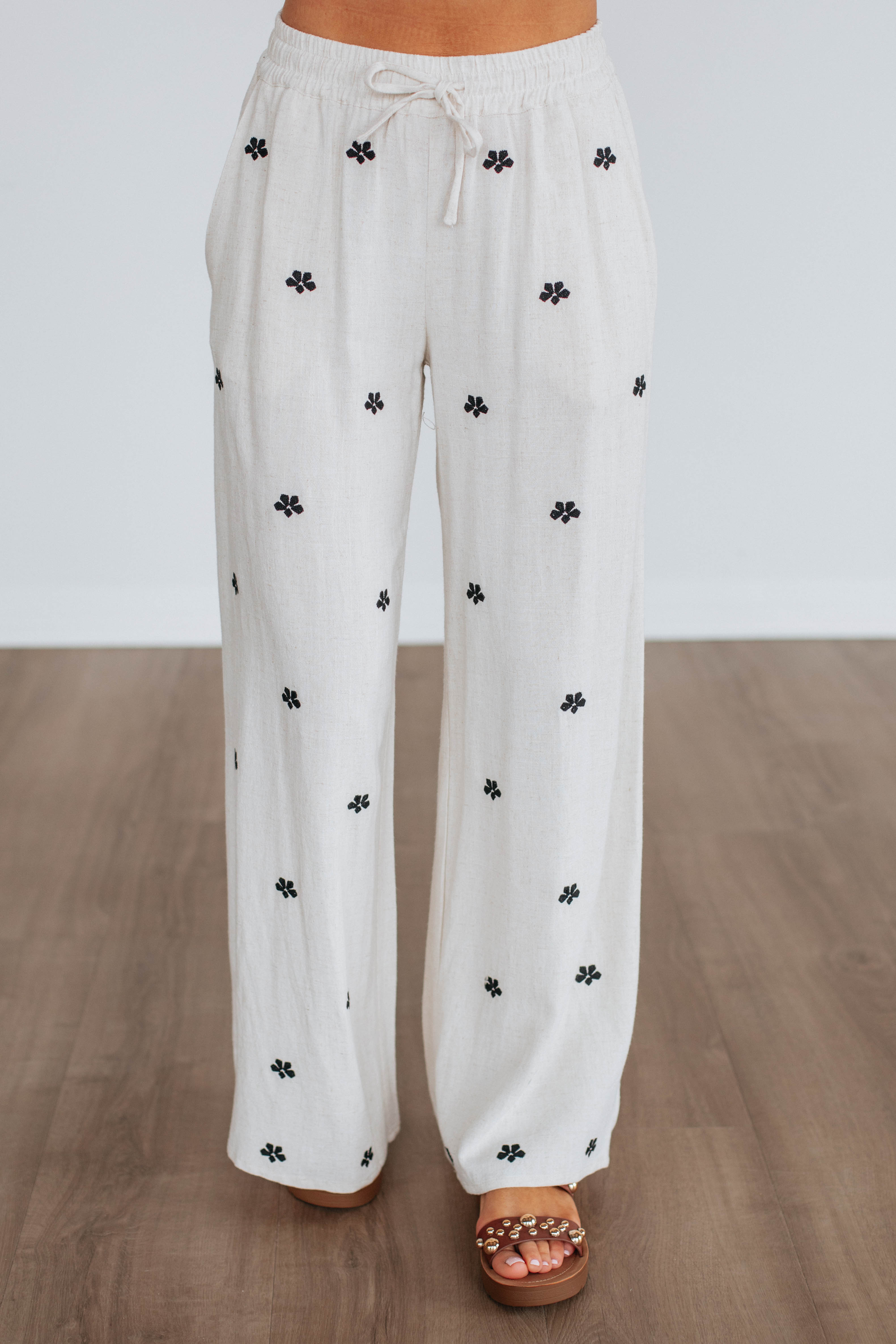 Brinley Linen Pants for Women - Breathable Summer Wide Leg Trousers - Perfect for Beach, Vacation & Casual Wear