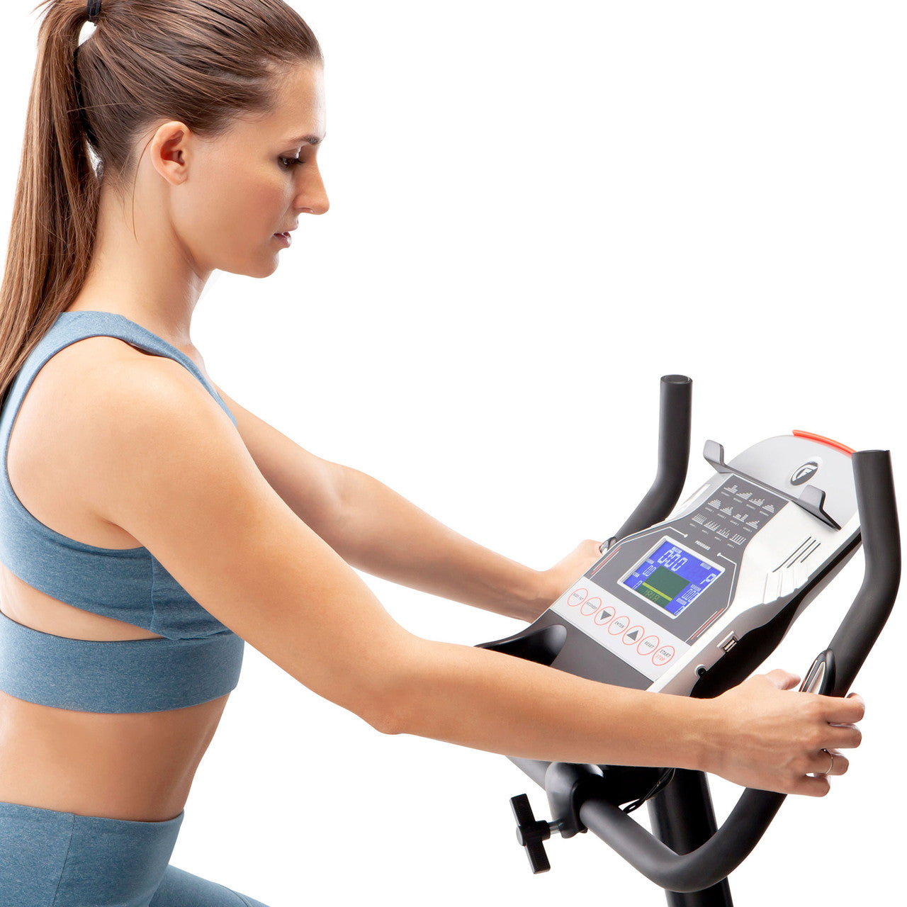 Magnetic Upright Exercise Bike with 15 Workout Presets - Circuit Fitness AMZ 594U for Home Gym & Cardio Training | Perfect for Small Spaces & Apartment Workouts