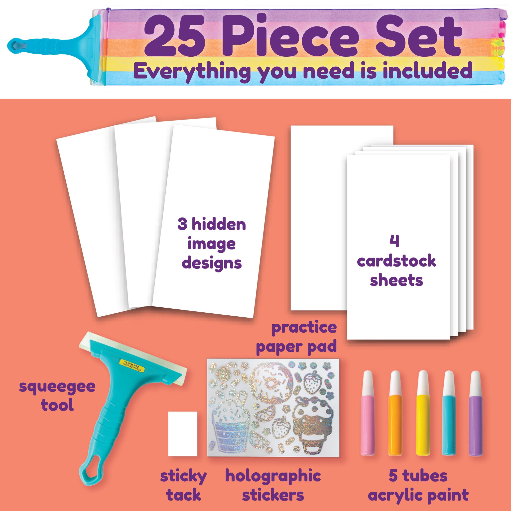 Magic Reveal Art Kawaii Squeegeez - Fun DIY Painting Kit for Kids & Adults - Perfect for Home, School & Creative Play #6413000