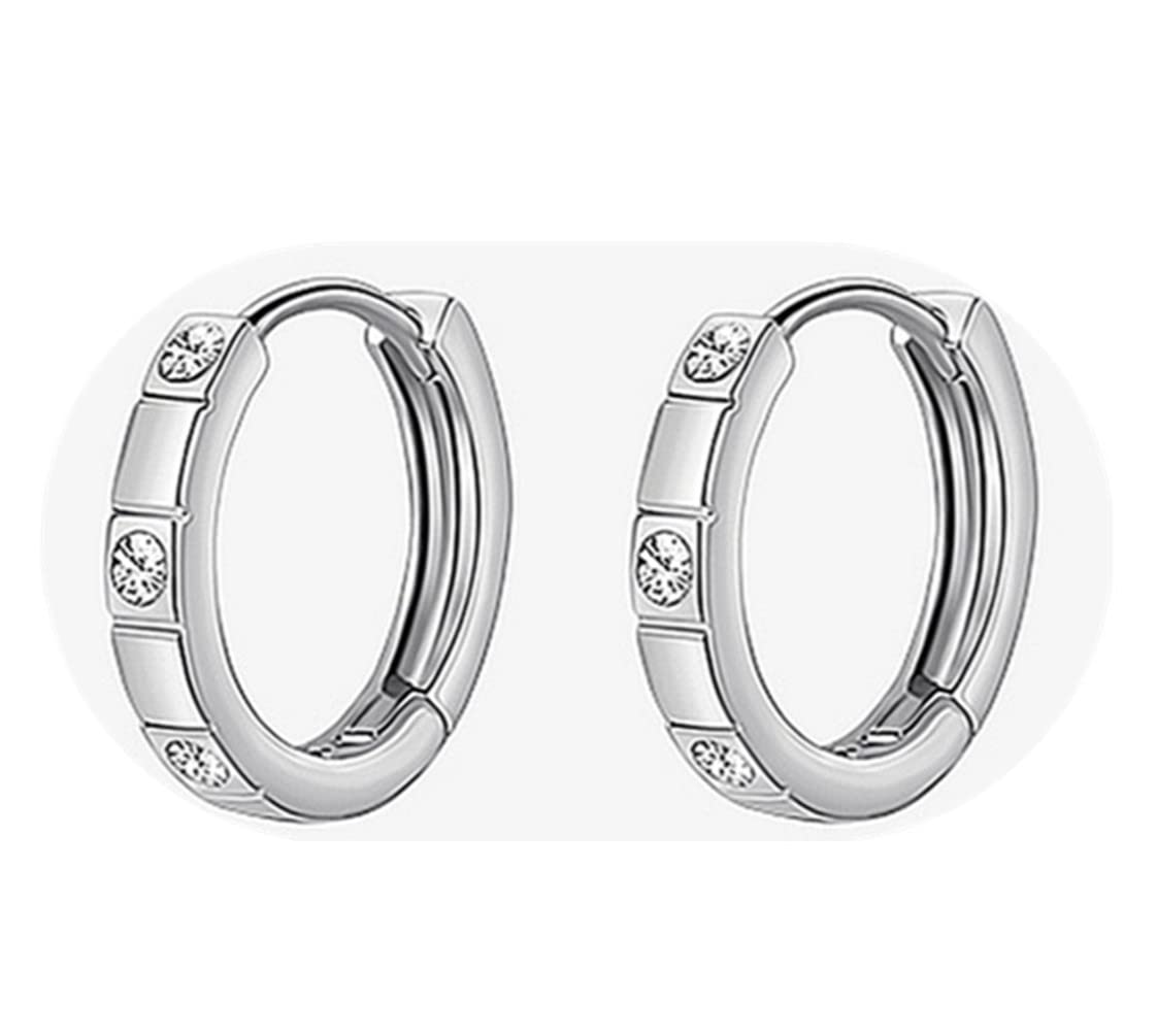 925 Sterling Silver Small Hoop Earrings for Women with Genuine Austrian Crystals | Elegant Everyday Jewelry for Work, Date Night & Special Occasions
