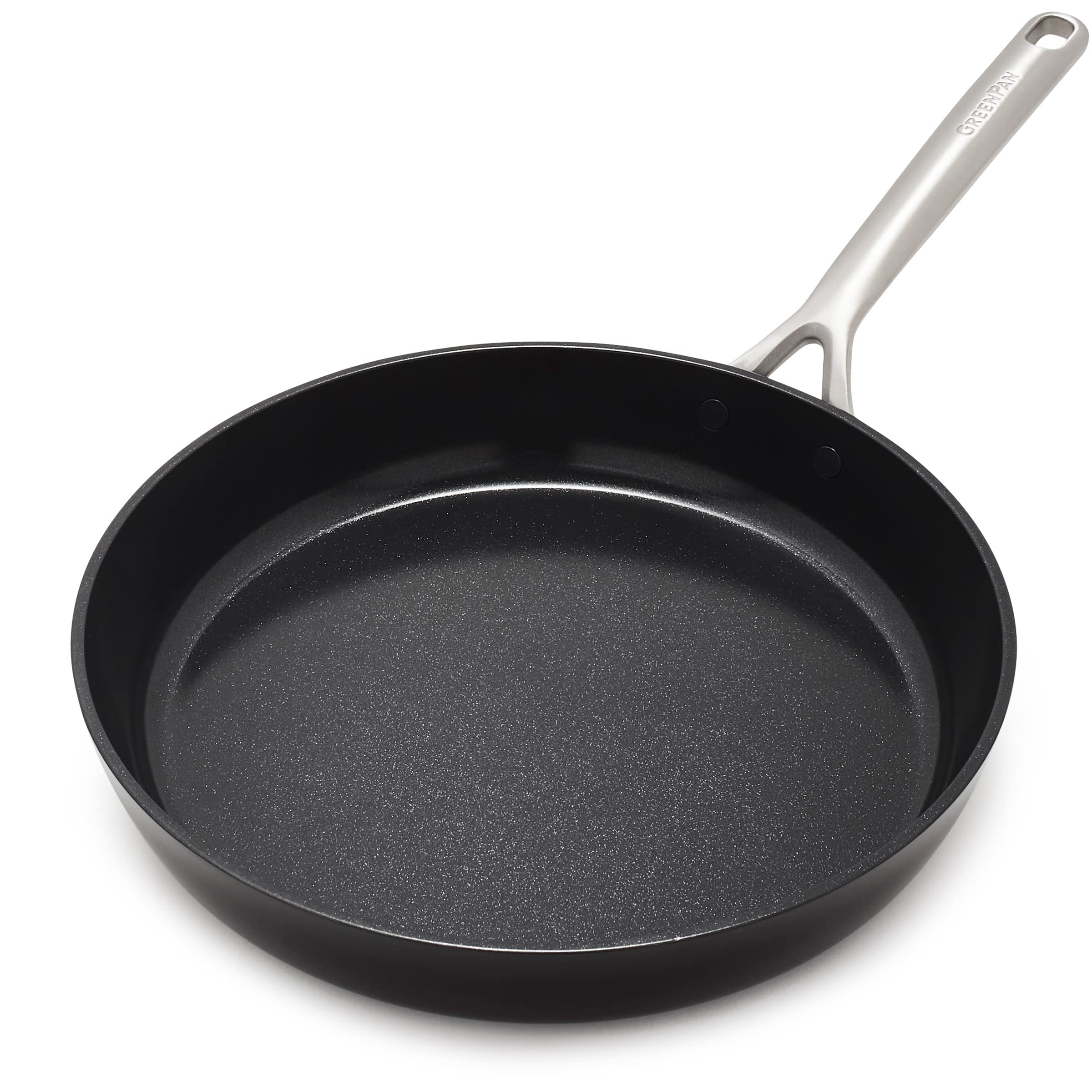 GreenPan GP5 12-Inch Nonstick Frying Pan - PFAS-Free Ceramic Coating, Hard Anodized Aluminum, Induction Compatible, Oven & Dishwasher Safe - Perfect for Sautéing, Frying & Healthy Cooking