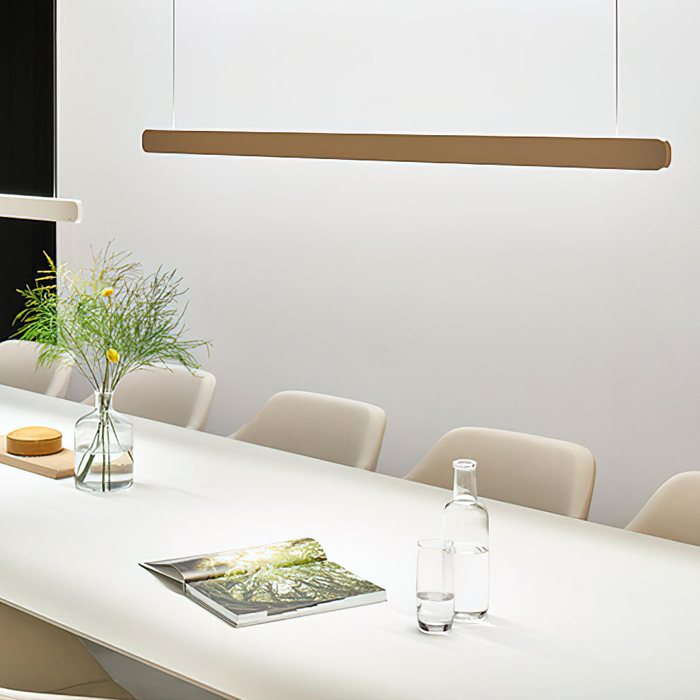 Modern Linear Pendant Light - Adjustable LED Hanging Lamp for Kitchen Island, Dining Room & Office - Sleek Minimalist Design with Warm/Cool Lighting Options