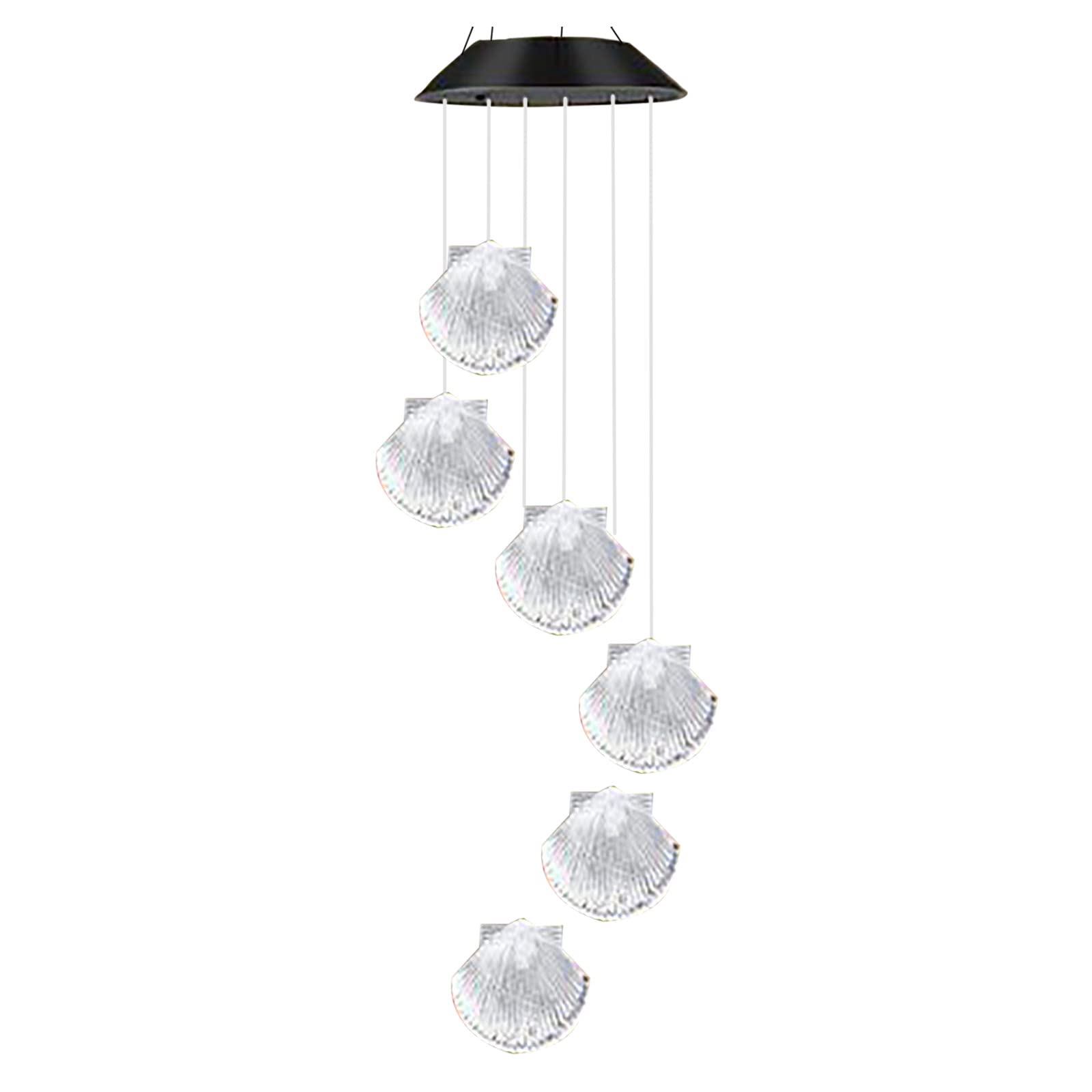 Solar-Powered Colorful LED Wind Chime Outdoor Lamp - Weatherproof Garden Decoration for Patio, Yard & Holiday Lighting (Black) | Perfect for Home Decor, Christmas & Halloween Outdoor Decorations