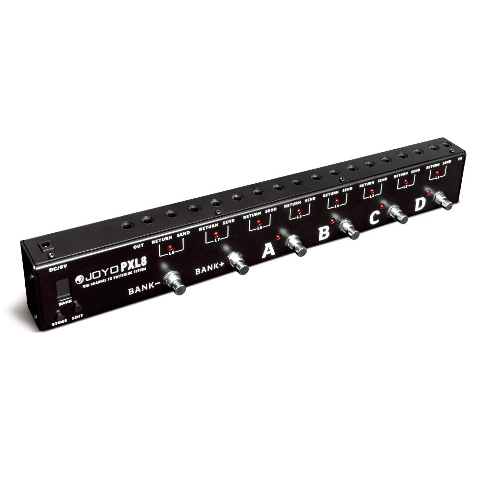 JOYO PXL8 Programmable Guitar Effects Pedal Controller - 8 FX Loop Switcher with True Bypass for Electric Guitar (Black) | Perfect for Live Performances & Studio Recording