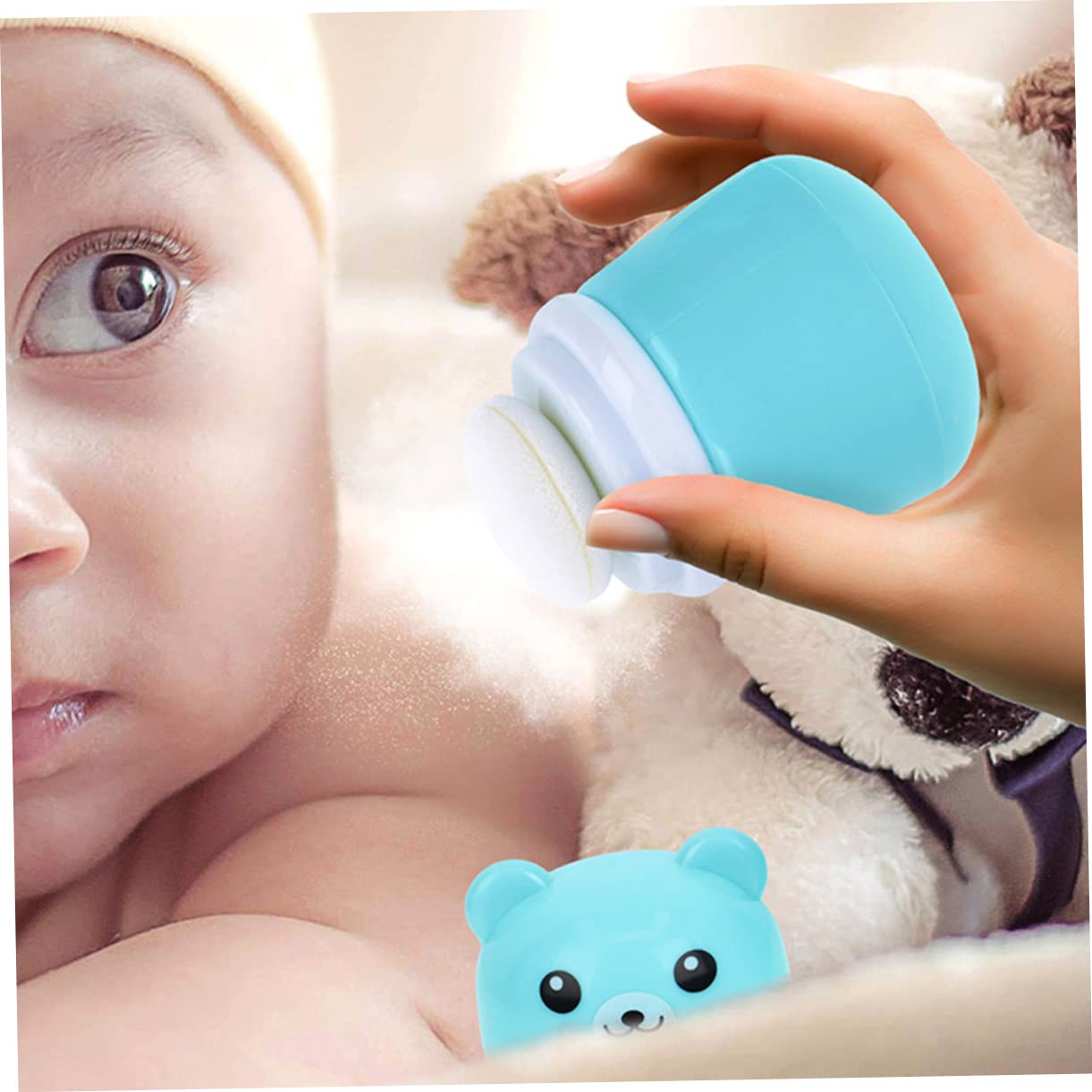 Kichvoe 2-Pack Baby Powder Dispenser with Puff - Portable Travel Loose Powder Container for Newborns & Makeup - Ideal for Diaper Bags, On-the-Go Touch Ups & Travel Essentials