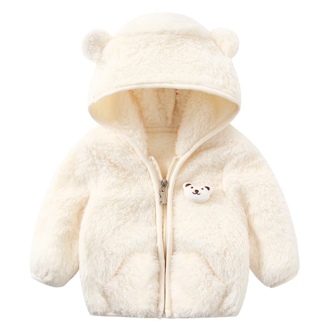 Baby Boys & Girls Fleece Jacket - Winter Warm Cozy Toddler Sweater for Outdoor Play & Daily Wear