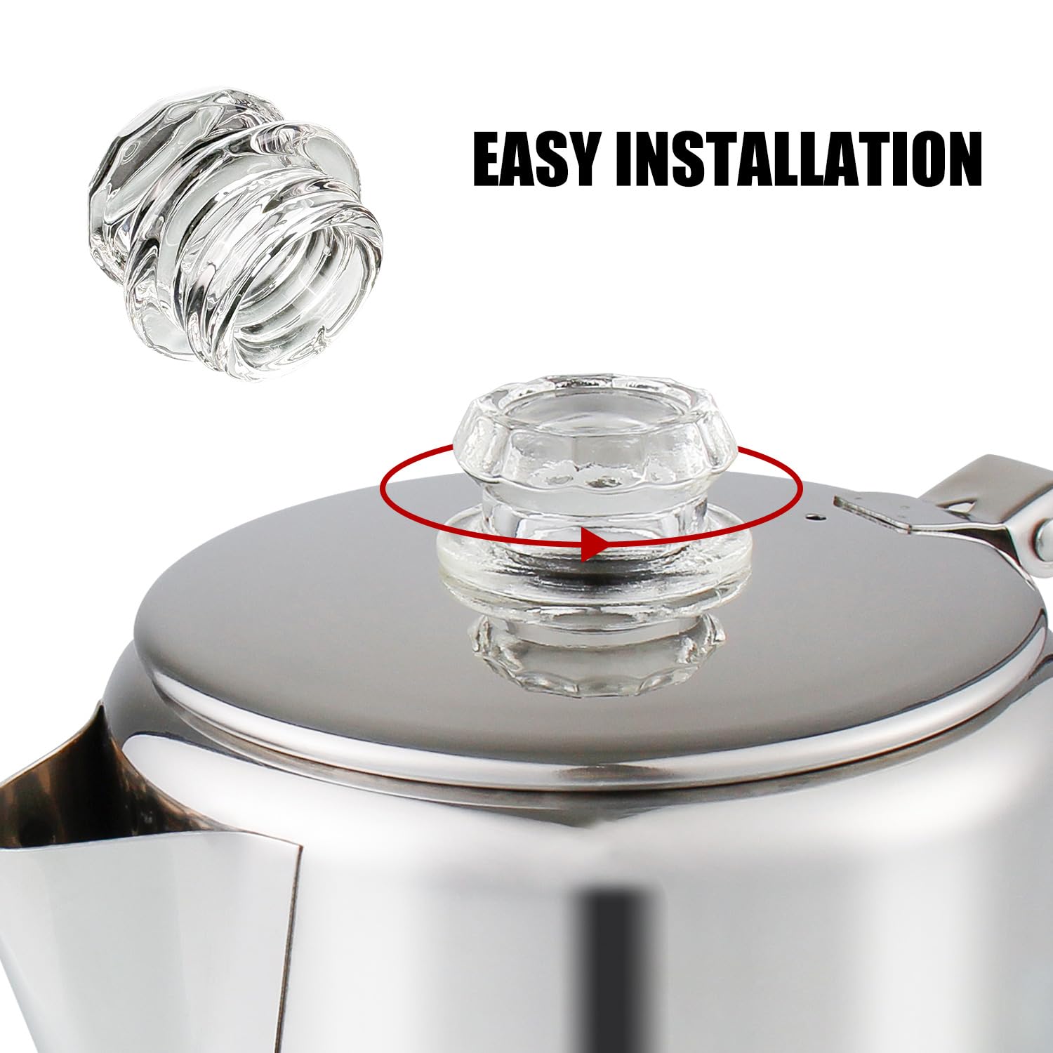 **Borosilicate Glass Coffee Percolator Knob Replacement - Heat Resistant & Durable for Electric & Camping Percolators - Perfect for Outdoor Adventures & Home Brewing**
