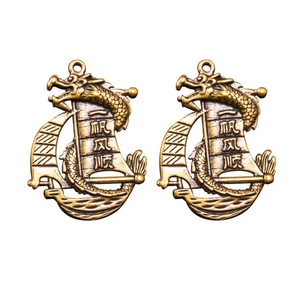 ULTNICE 2Pcs Flying Dragon Charms - Sailboat Dragon Totem Pendants for Jewelry Making, DIY Craft, Necklace & Bracelet Keychain Supplies - Perfect for Gifts, Home Decor, and Fantasy-Themed Accessories