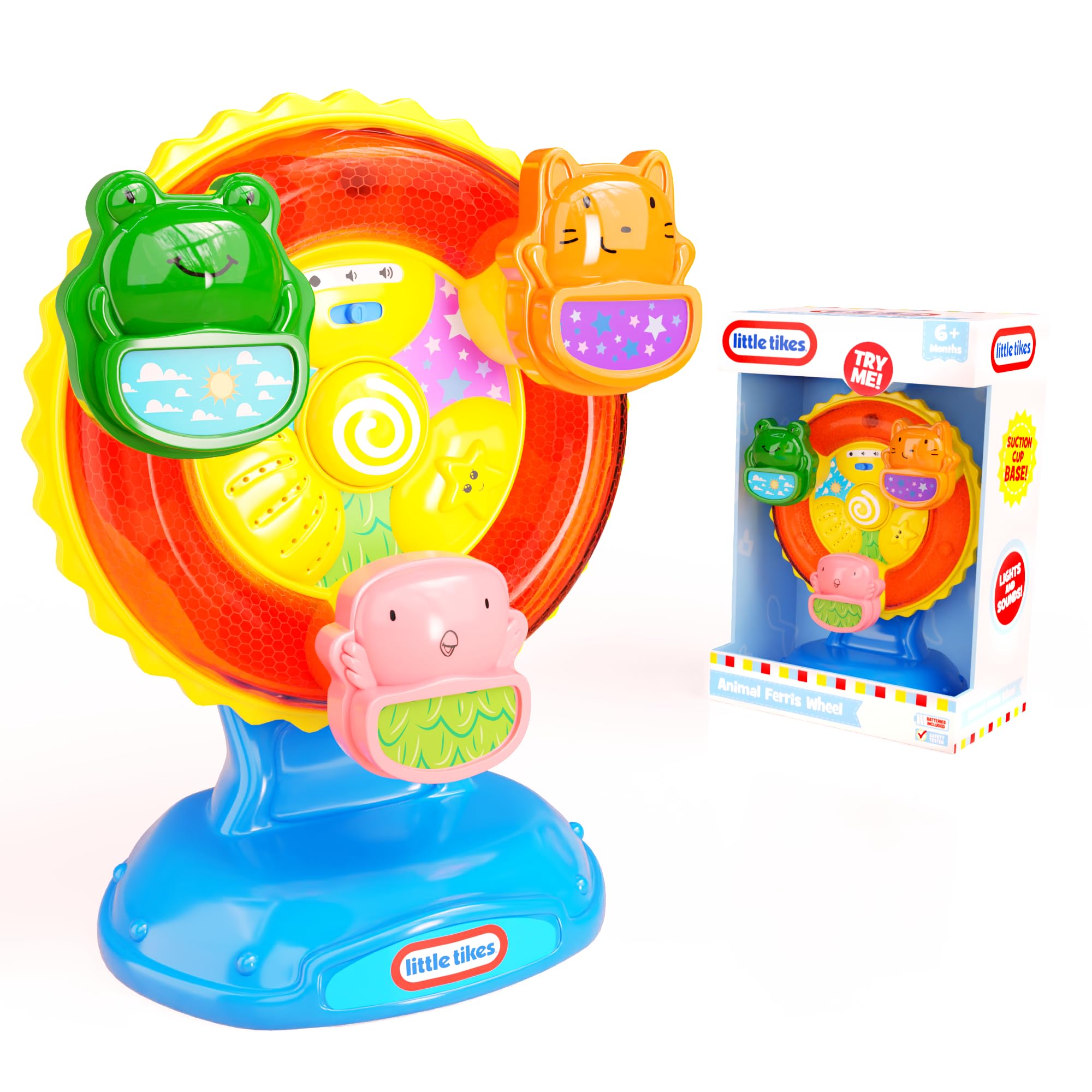Lollipop Little Tikes Lights and Sounds Ferris Wheel Toy - Suction Cup Spinning Baby Toy for High Chair, Stroller & Car Seat - Interactive Sensory Toy for Toddlers 6-12 Months - Fun Developmental Activity for Infants