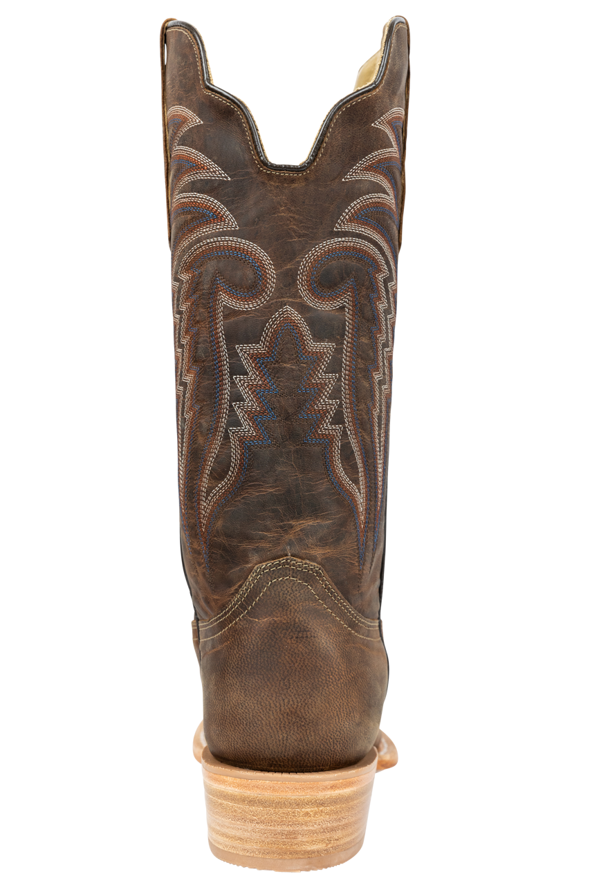 R. Watson Genuine Leather Goat Cowboy Boots for Men - Tan Western Boots for Country Riding, Line Dancing & Rodeo Events