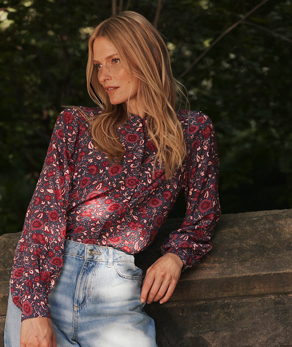 Floral Gemma Shirt for Women - Elegant Blouse with Floral Print | Perfect for Office, Date Night & Spring Outfits | FINAL SALE
