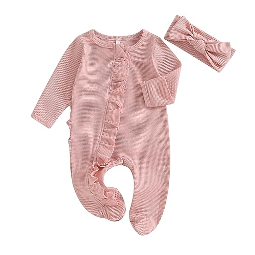 Footed Jumpsuit-pink