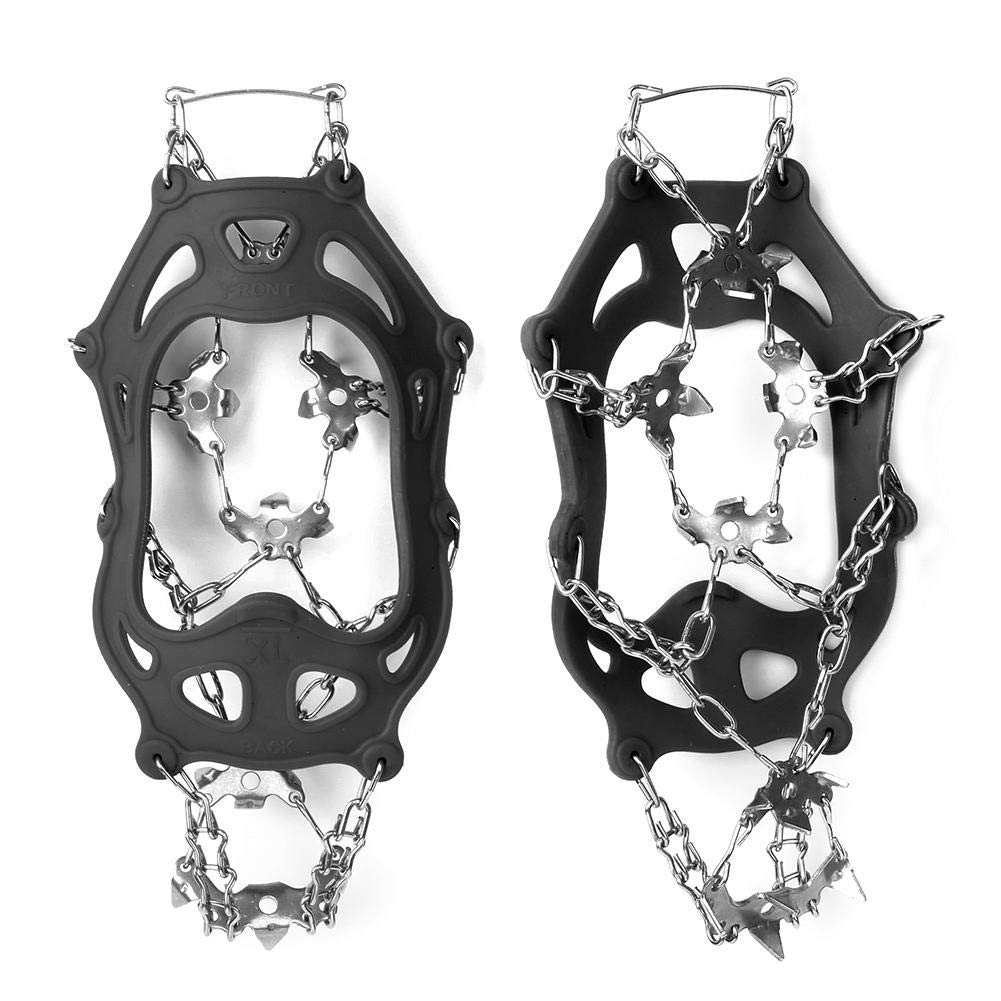 19 Teeth Stainless Steel Crampons - Non-Slip Ice Cleats for Skiing, Hiking & Climbing | Durable Outdoor Traction Gear for Snow, Ice & Mountain Terrain | Perfect for Winter Sports, Trail Adventures & Icy Conditions