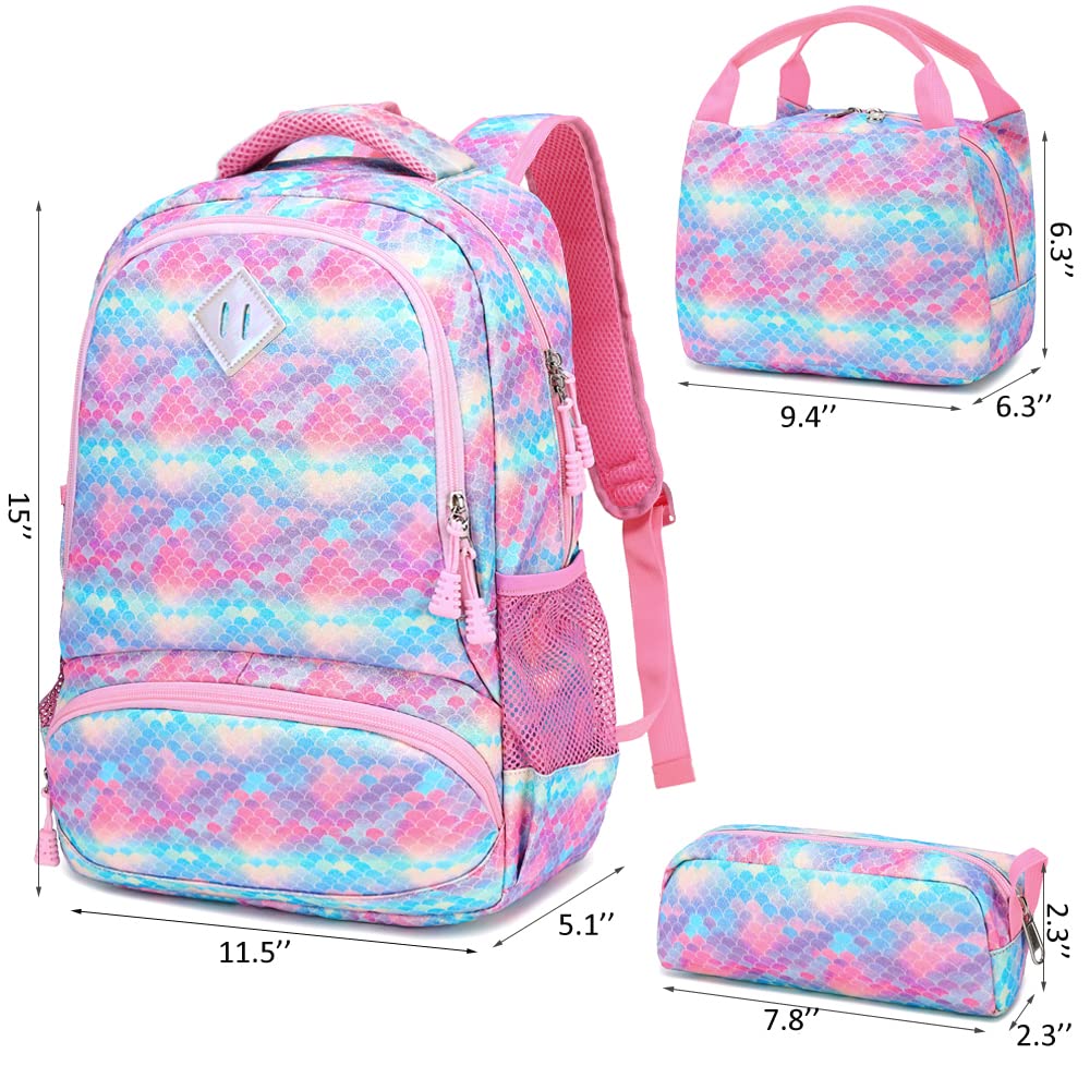 Cute Unicorn Backpack for Girls - Water Resistant School Bookbag Set for Elementary Kids | Perfect for School, Travel & Daily Use