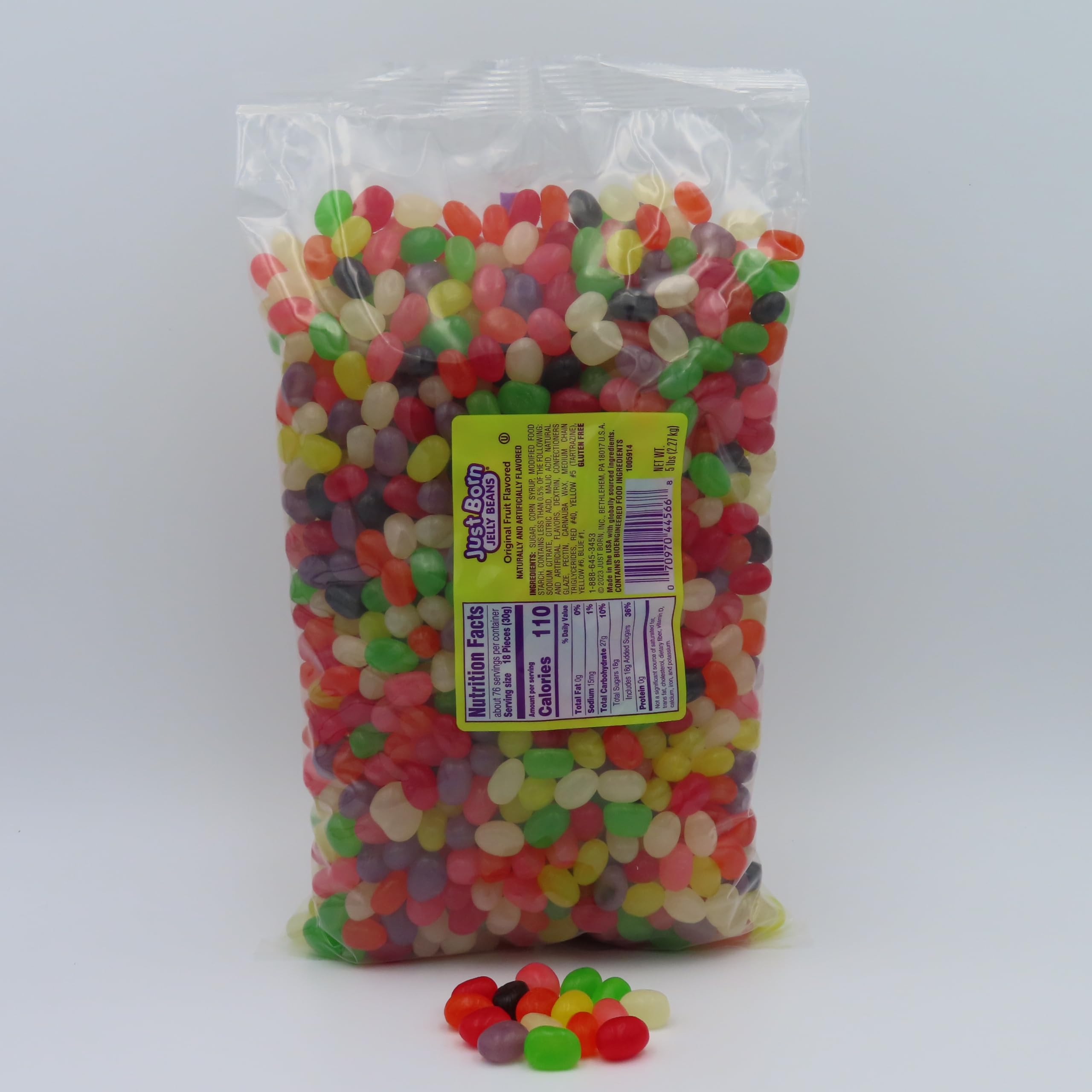 Just Born Assorted Fruit Flavored Jelly Beans - 5lb Bulk Candy for Parties, Easter Baskets & Office Snacks | Gluten-Free & Kosher Certified