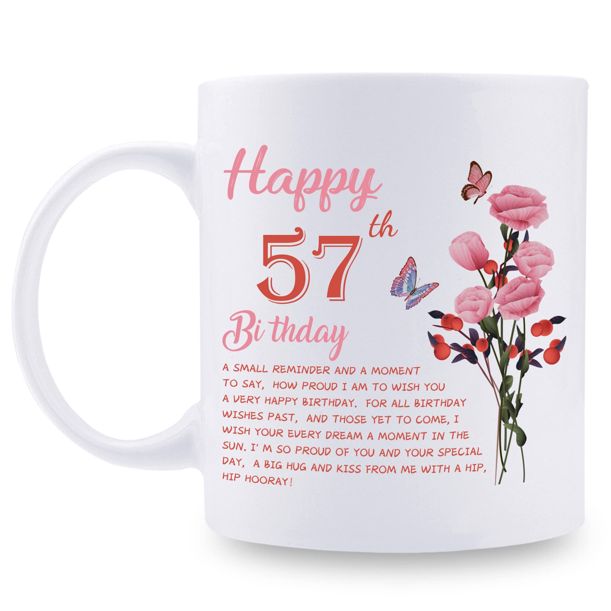 57th Birthday Gifts for Women - Funny 11oz Coffee Mug for Wife, Mom, Sister, Aunt, Friend & Coworker - Perfect 57th Birthday Present for Women - Great for Coffee, Tea & Hot Chocolate at Home or Office