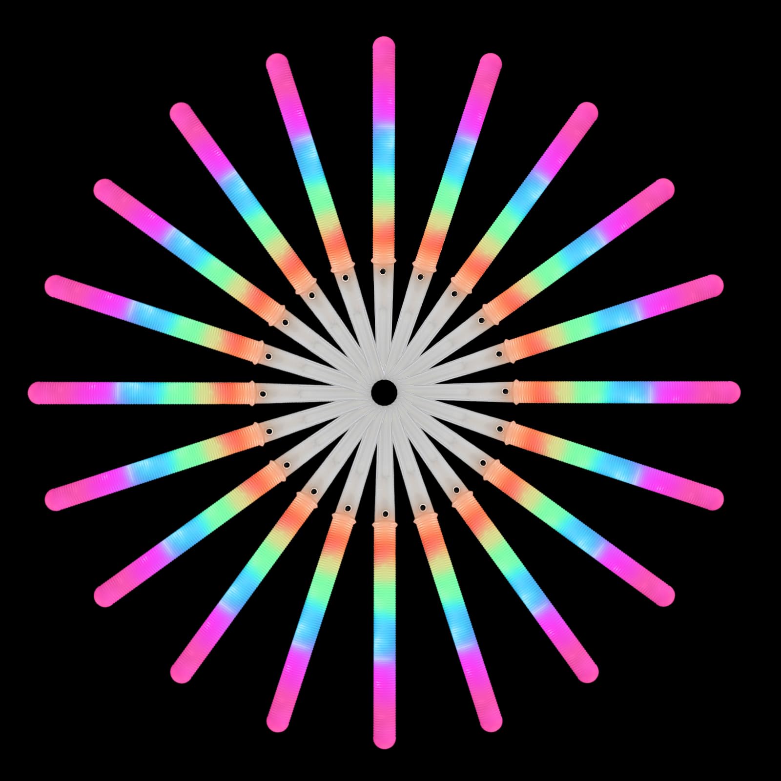 20 Pack LED Multi-Mode Cotton Candy Cones with Flashing Glow Sticks - Reusable Party Supplies for Christmas, Birthday, Amusement Park & Carnival Events (Perfect for Night Parties, Festivals & Candy Buffets)