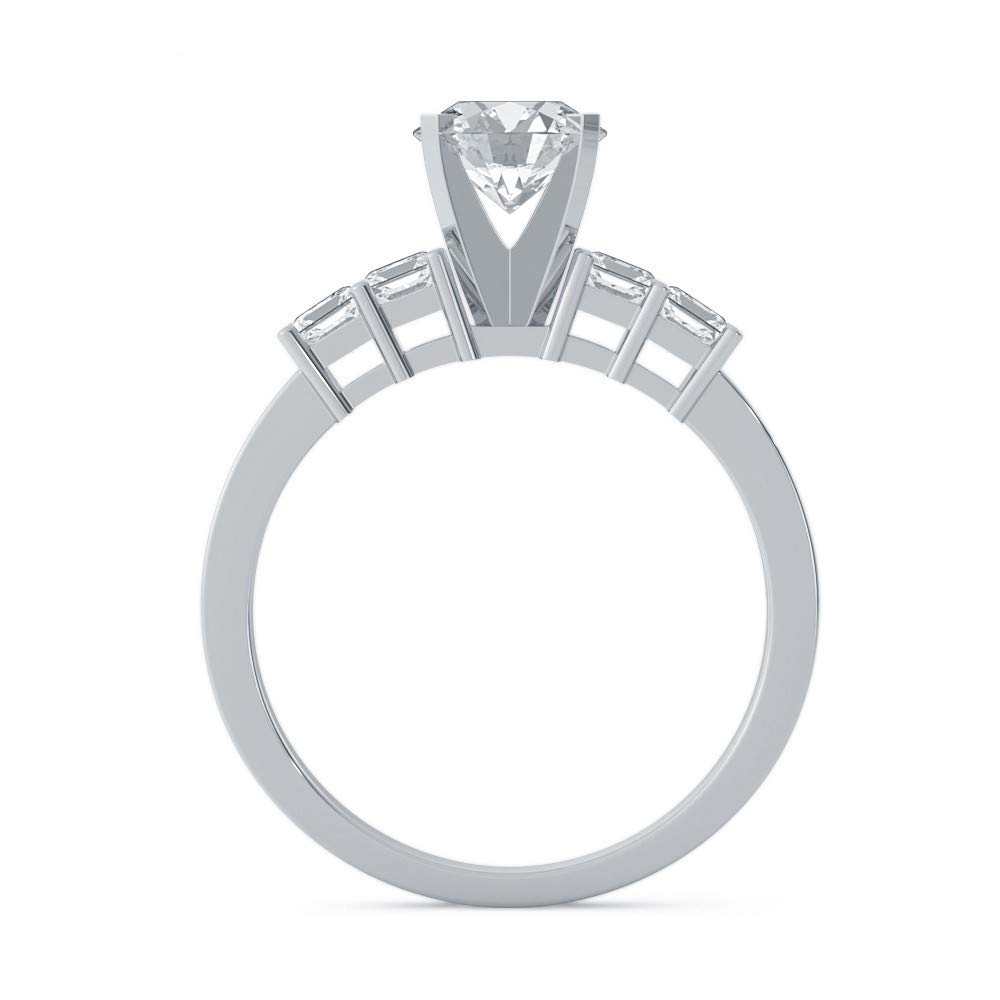 1CT Round Cut Moissanite Engagement Ring for Women - Platinum Plated Sterling Silver - Perfect for Proposals, Weddings & Anniversary Gifts