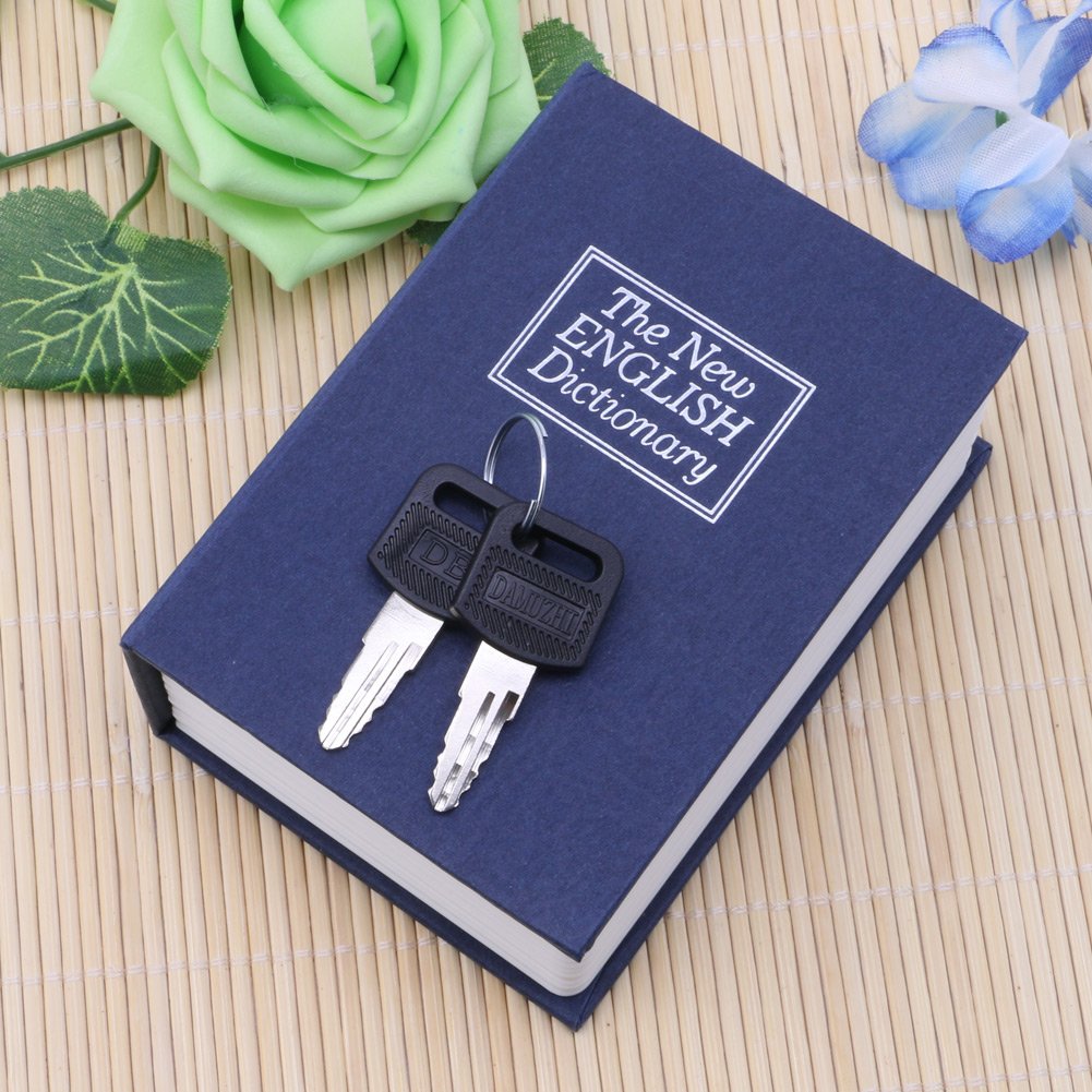 Youngy Mini Home Security Dictionary Book Safe - Cash & Jewelry Storage Lock Box with Key - Red | Perfect for Home, Office, Travel & Emergency Use