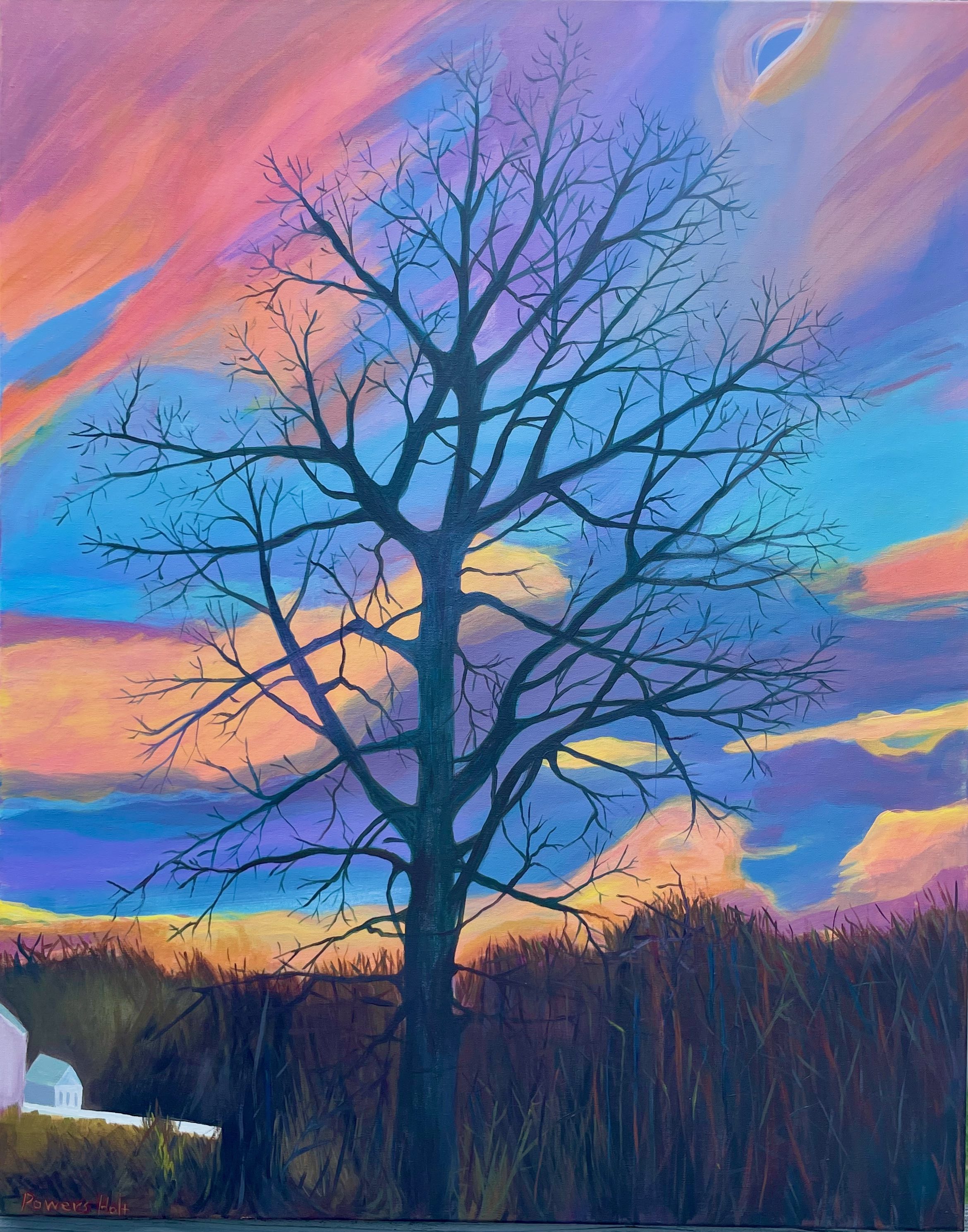 Mary Powers Holt: Dreaming Tree and Sky, March - Art Print for Home Decor, Office & Gift Ideas
