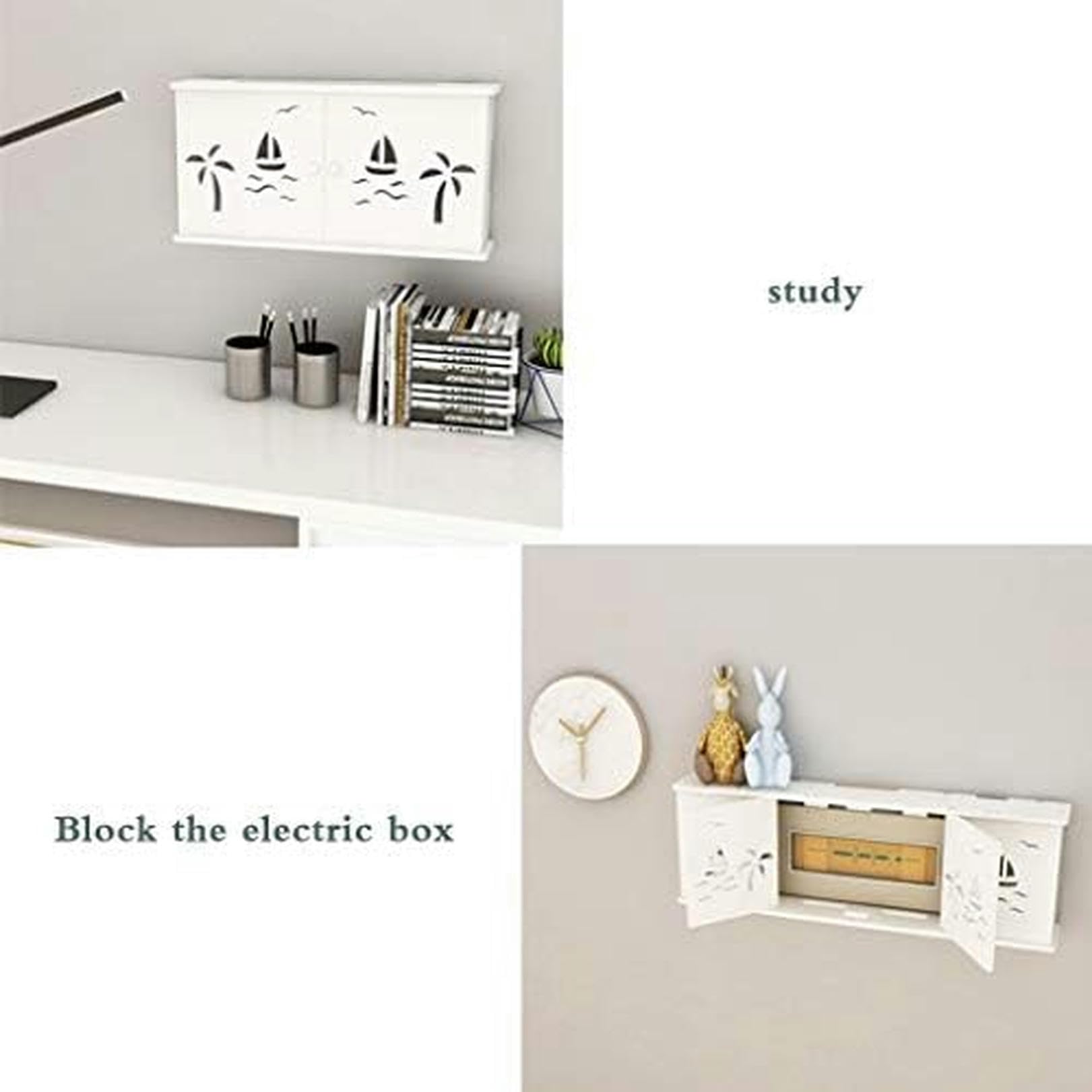 WiFi Router Wall Mount Shelf - Adjustable Floating Storage Bracket for Home & Office - Organize Modem, Set-Top Box & Cables - Perfect for Living Room, Bedroom or Workspace