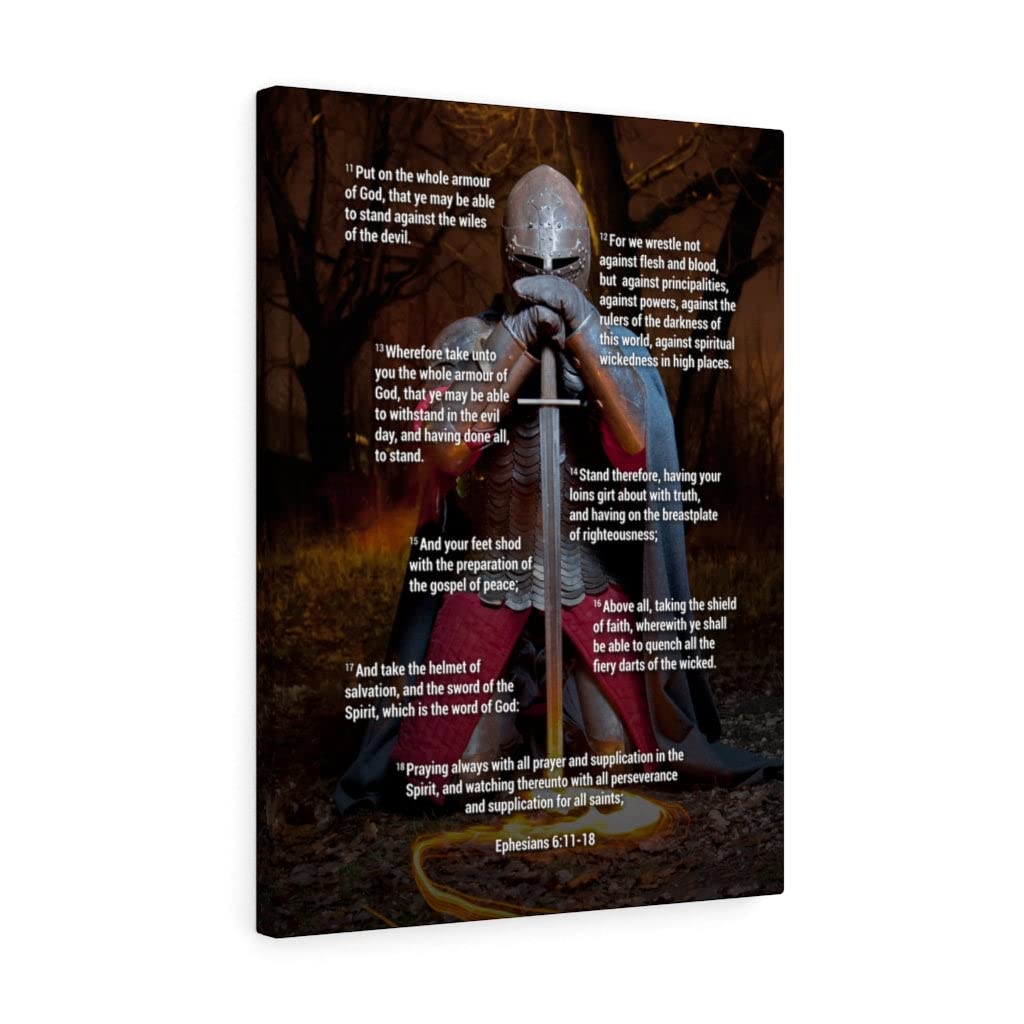 Armor of God Bible Verse Canvas Art - Ephesians 6:11-18 Christian Wall Decor for Home, Church & Office - Inspirational Scripture Gift for Faith & Spiritual Warfare